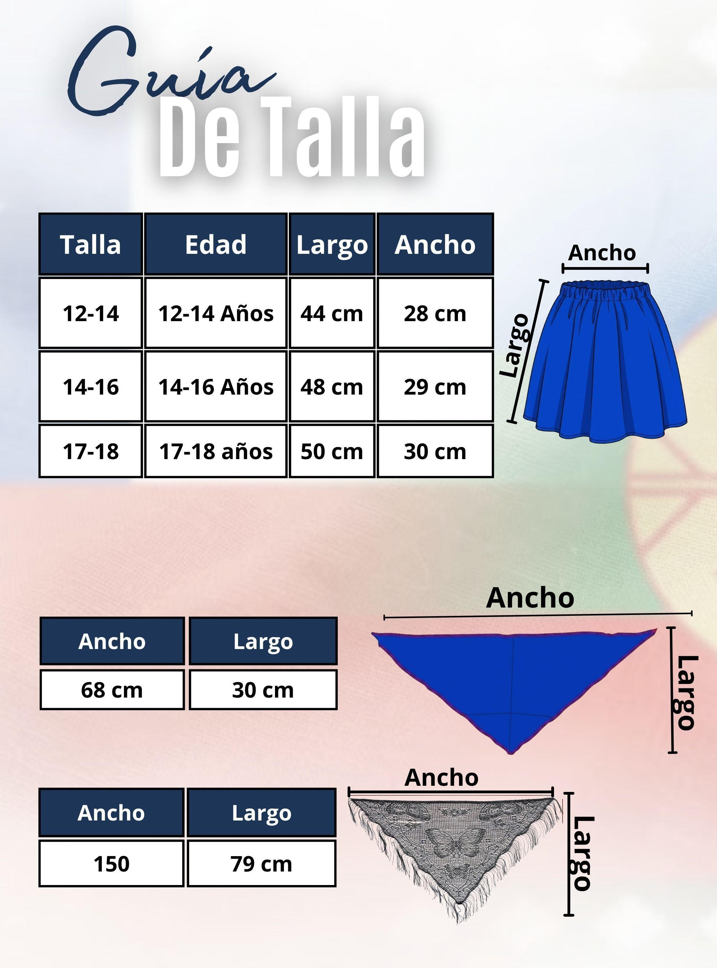 Traje Chilote Juvenil 4 Piezas Azul Con Polera Fiestas Patrias Bailes Típicos-3