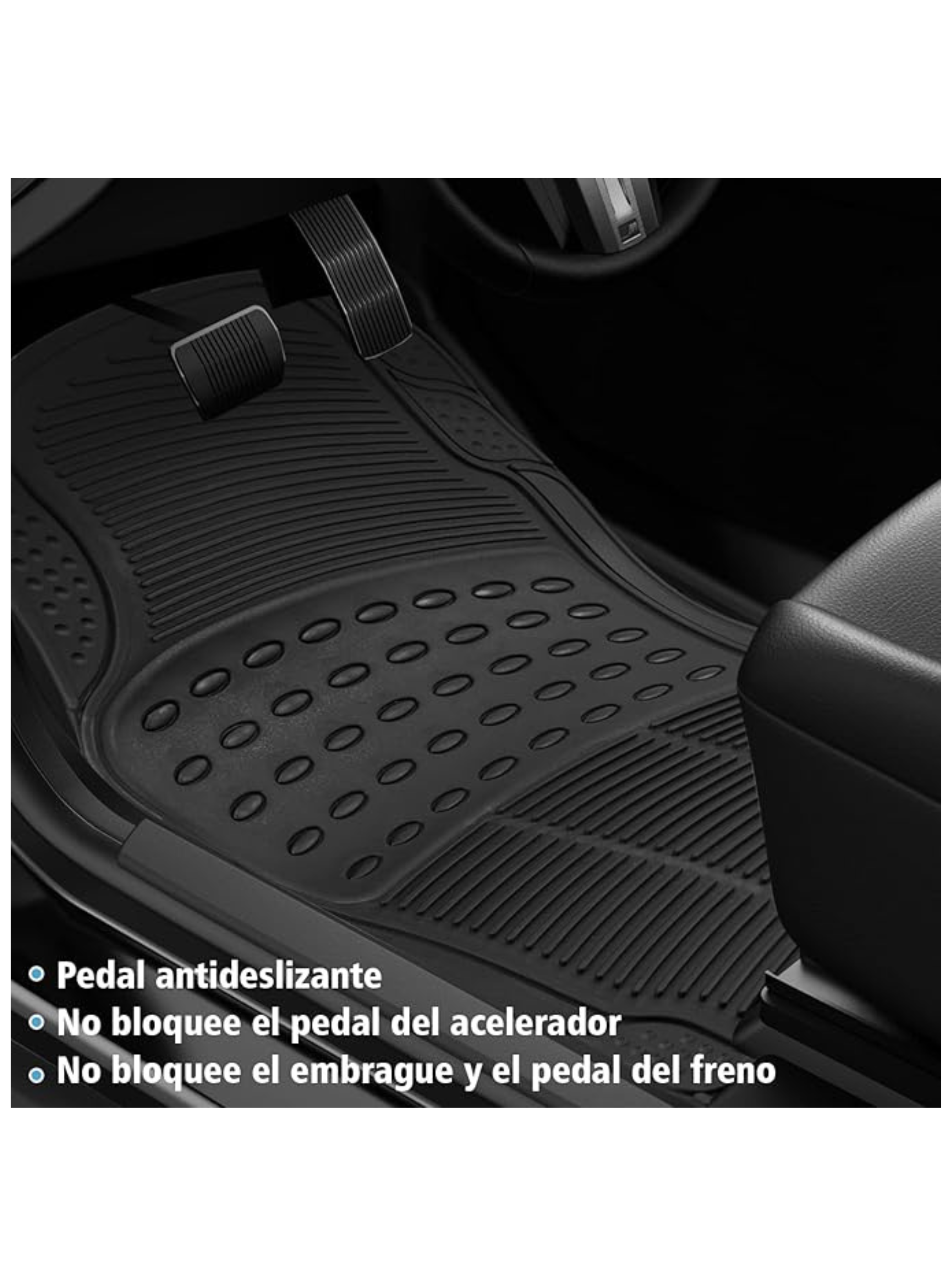 Kit 3 Piezas Alfombra Piso de Goma Antideslizantes para Auto Universal-3