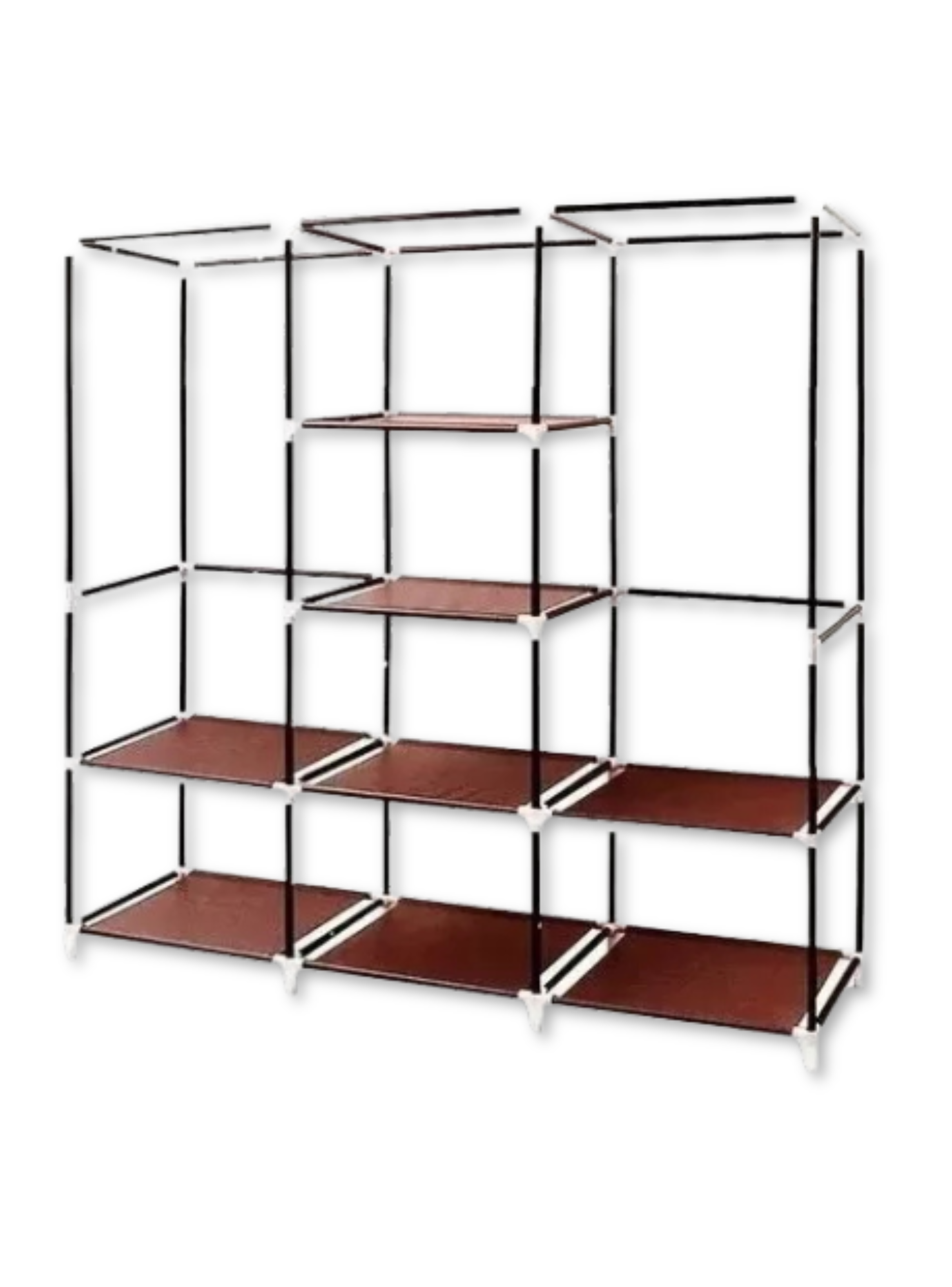 Práctico Armario Closet Ropero Portátil De Tela Color Burdeo-3