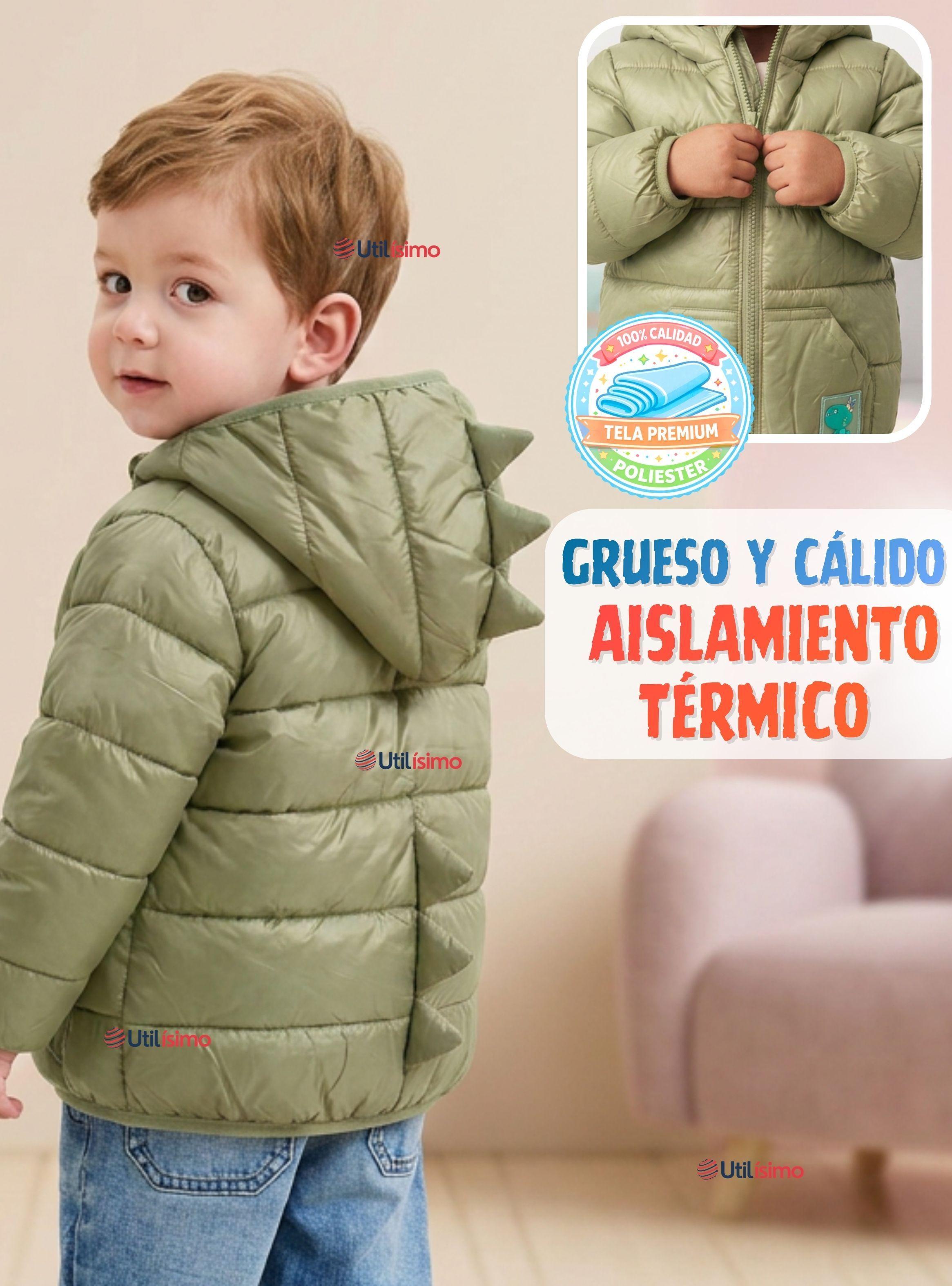 Parka Dinosaurio Con Capucha Manga Larga Niño Jump Kids Verde-5