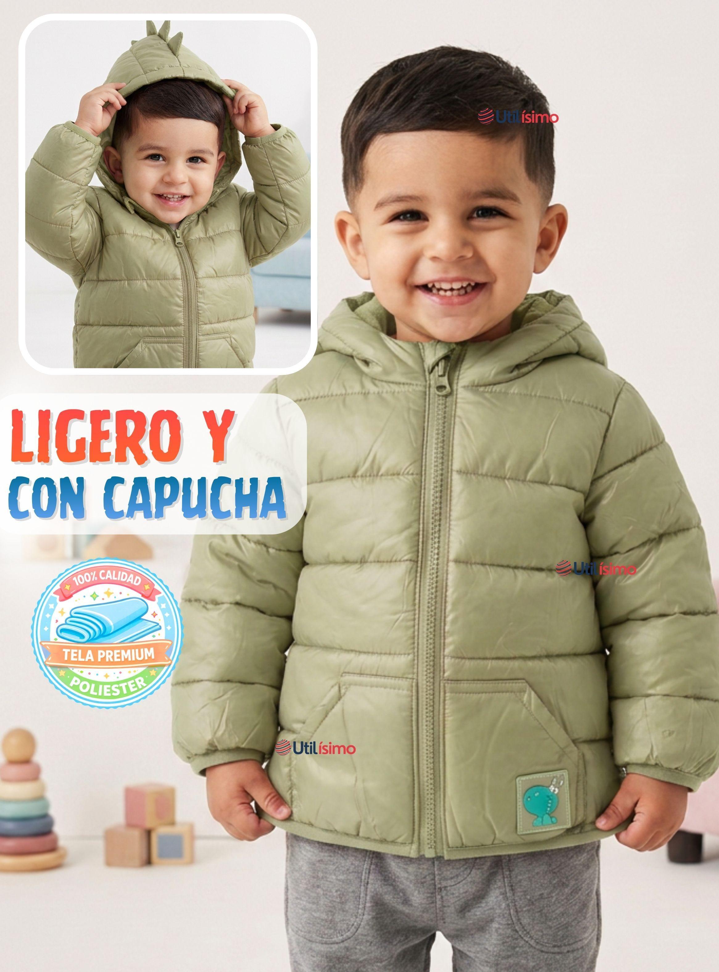 Parka Dinosaurio Con Capucha Manga Larga Niño Jump Kids Verde-6