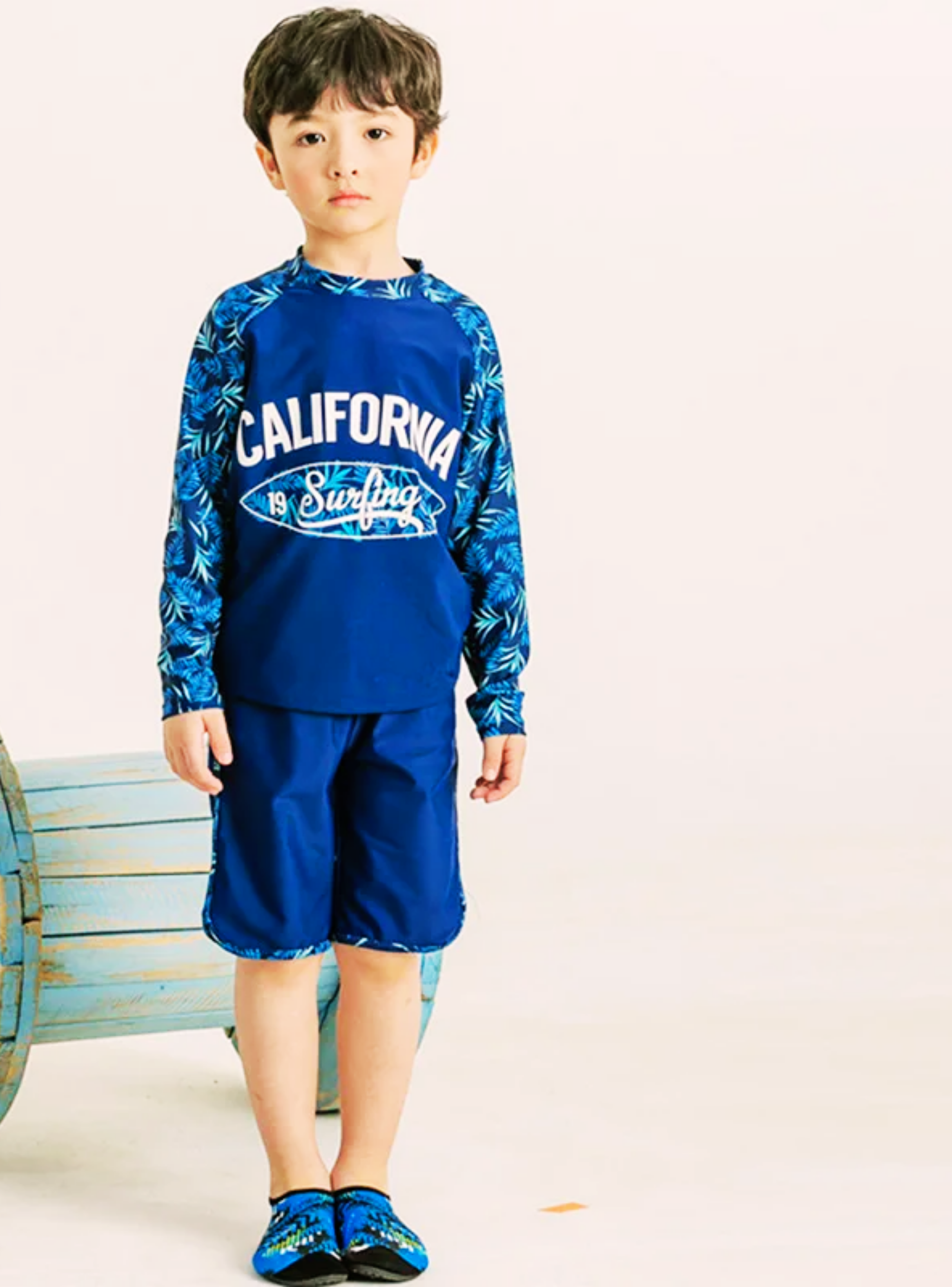 TRAJE DE BAÑO 2 PIEZAS MANGA LARGA NIÑO JUMP KIDS AZUL CALIFORNIA -3