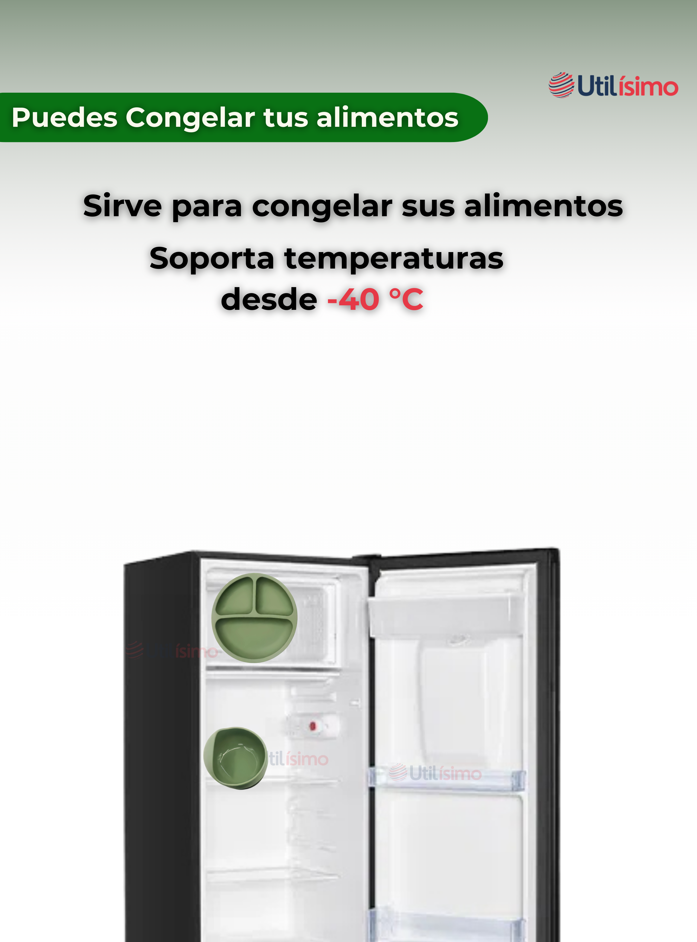 Set De Alimentación Bebé Silicona 5 Piezas Libre BPA Verde-6