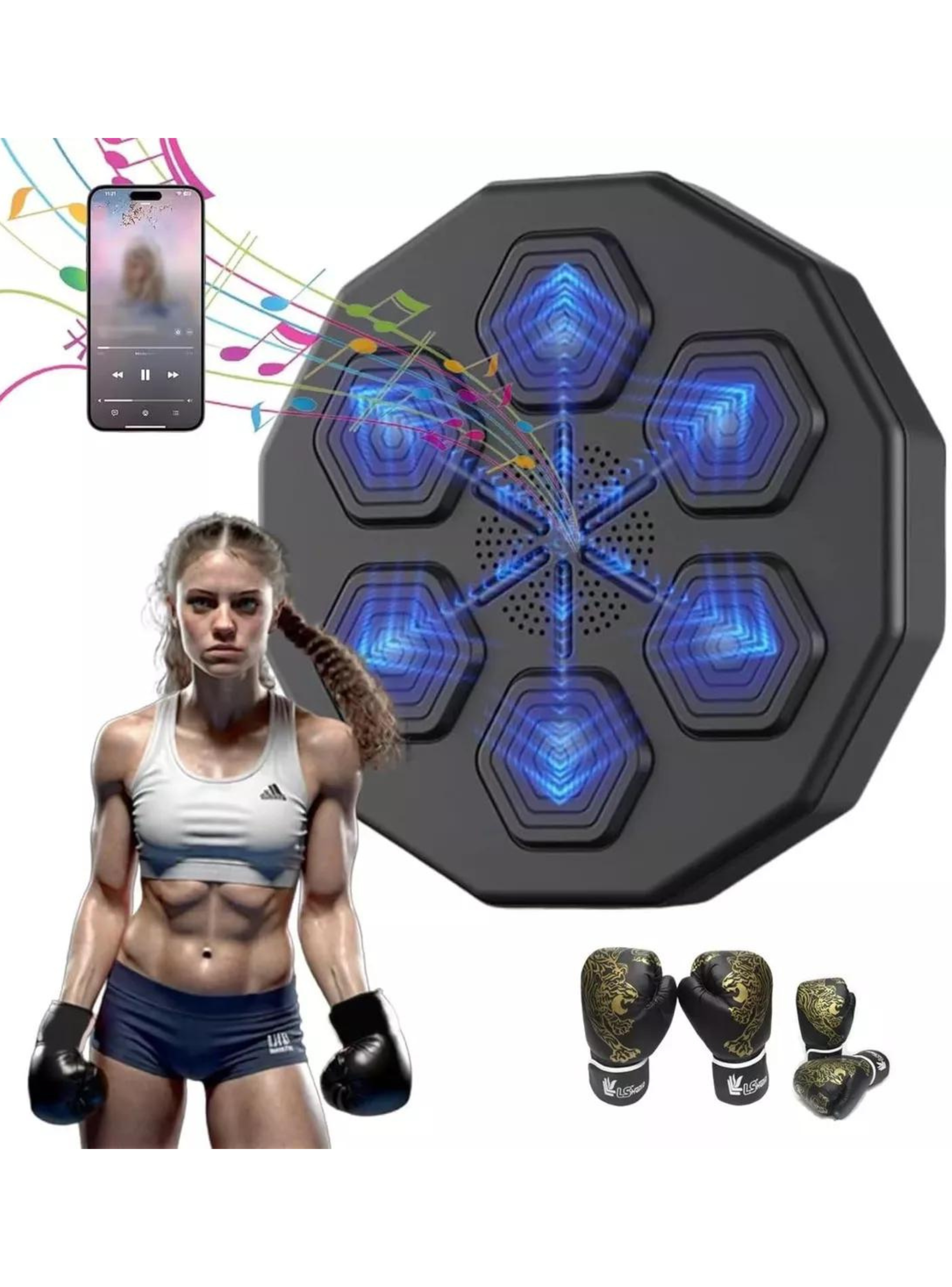 Máquina Boxeo Musical Bluetooth Soporte Entrenamiento-0