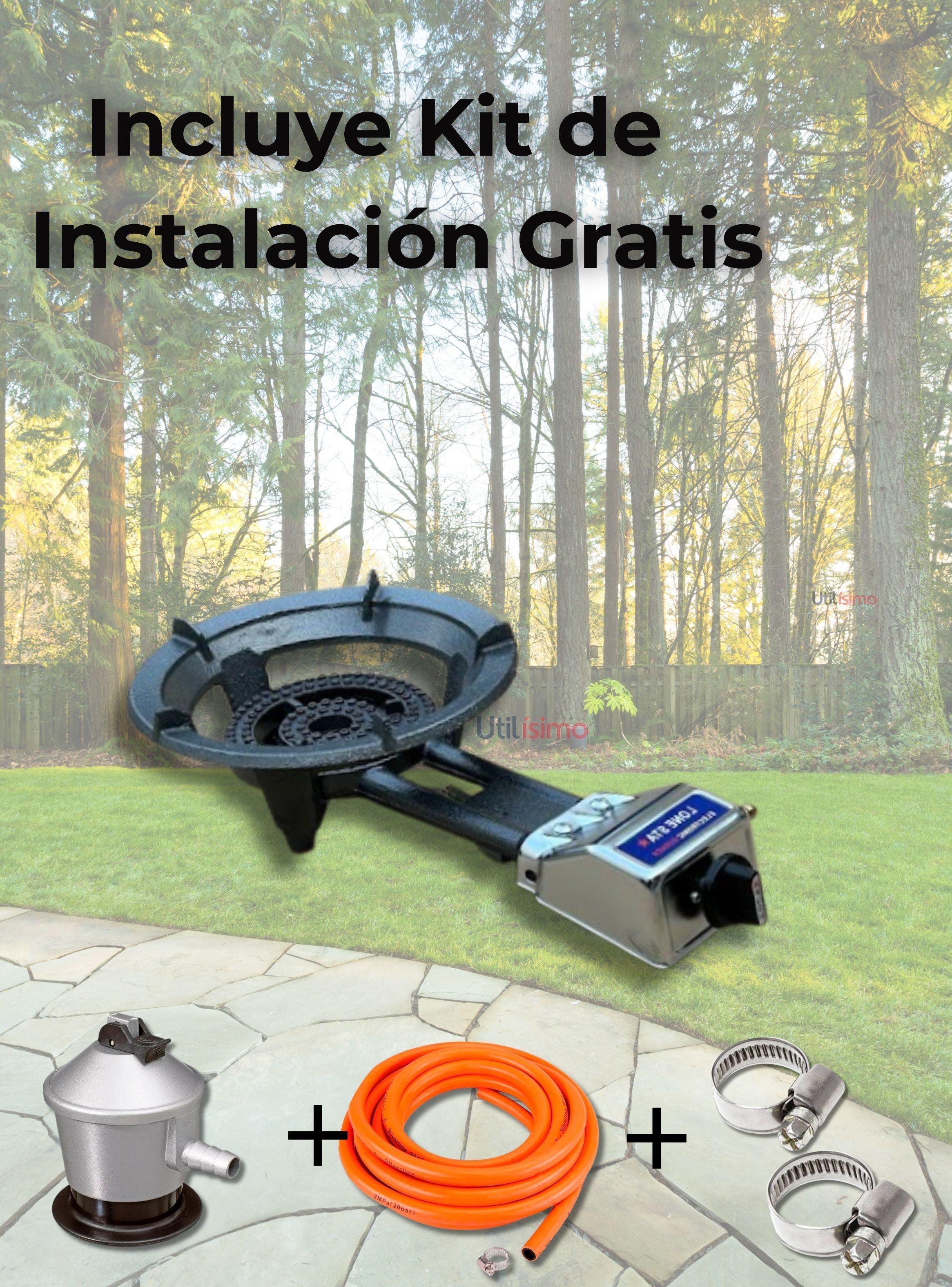 Fogón Cocina Portátil A Gas 1 Plato Camping Hogar + Kit de Instalación-4