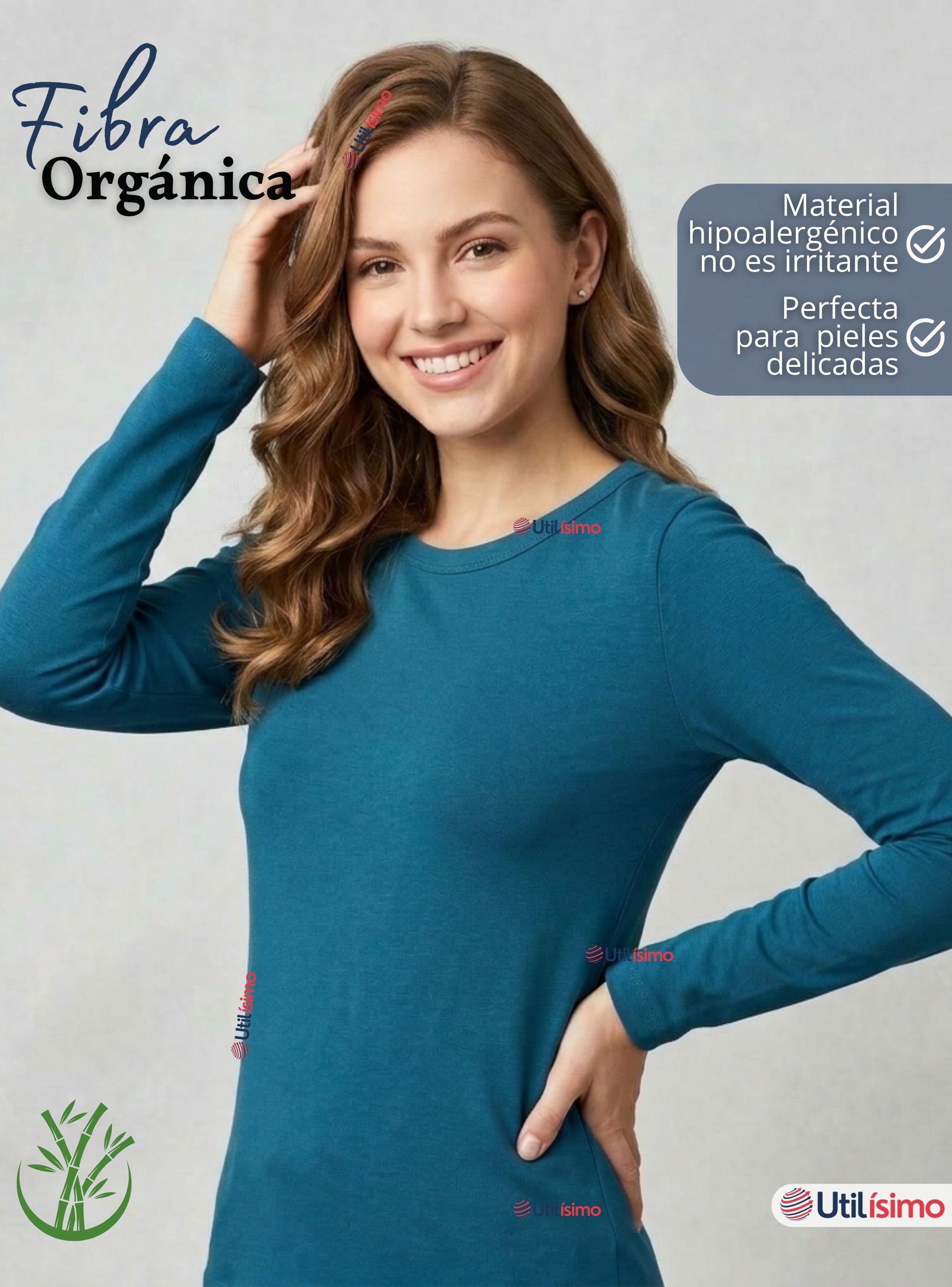 Camiseta Polera Bambú Primera Capa Mangas Larga Colores Surtidos Mujer-7