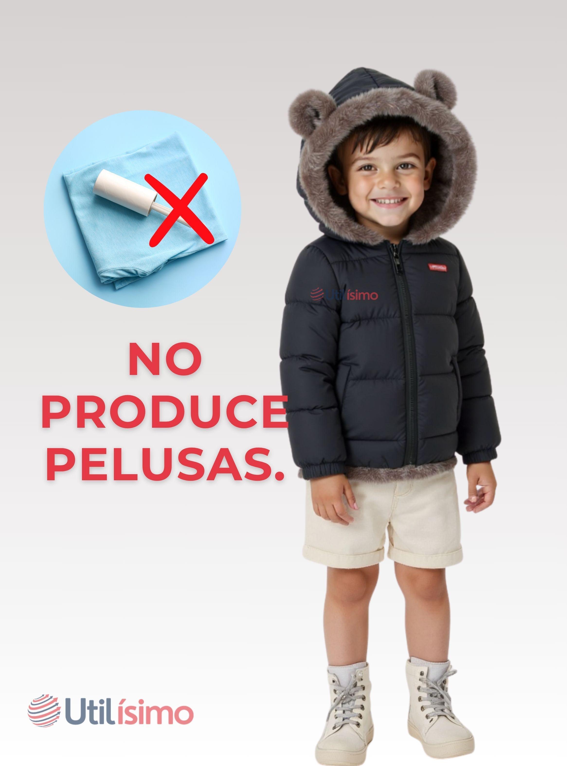 Parka Con Capucha Manga Larga Niño Orejitas Negro-6