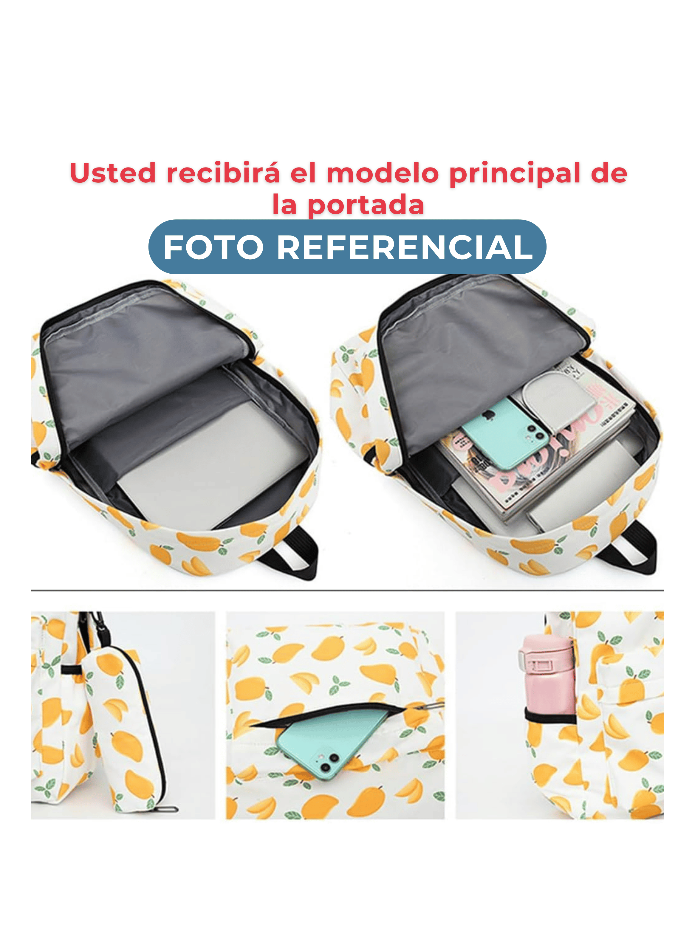 Pack Mochila Lonchera Estuche 43cm Juvenil y Escolar Avocado White-3