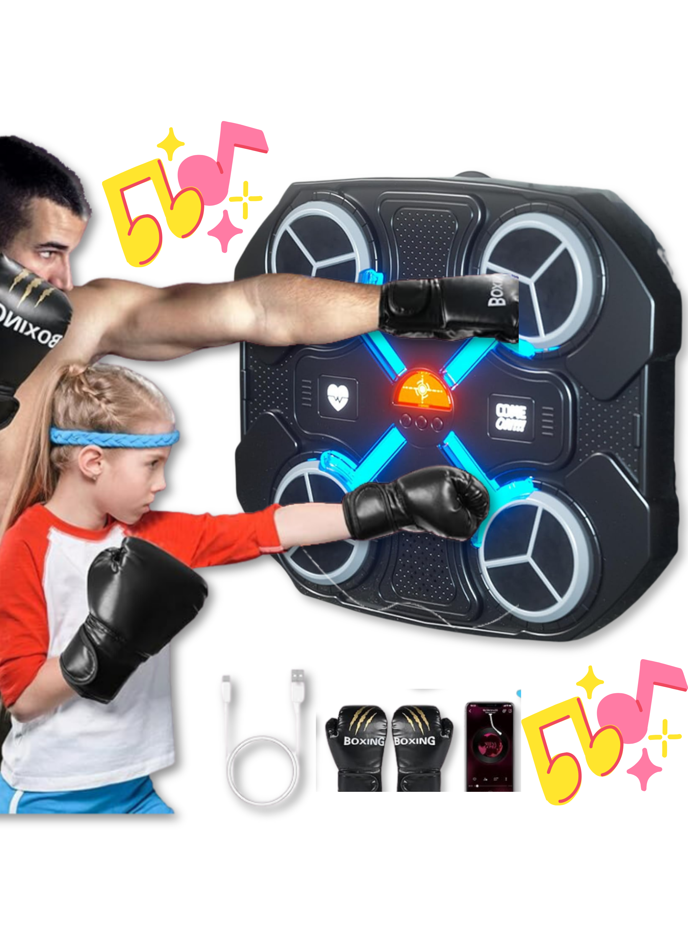 Maquina De Boxeo Músical con Bluetooth Entretenimiento para Niños y Niñas-4