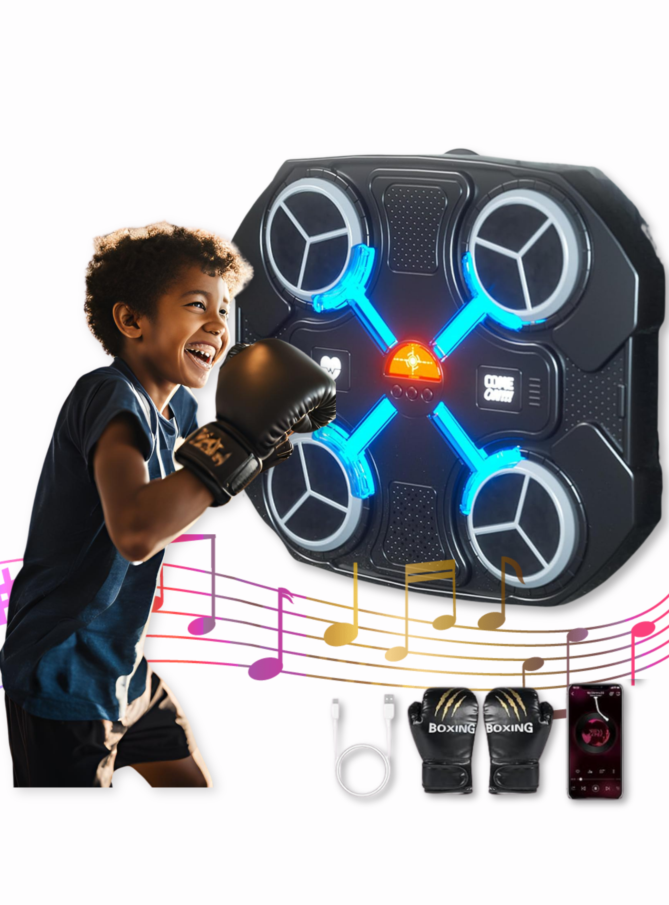 Maquina De Boxeo Músical con Bluetooth Entretenimiento para Niños y Niñas-5