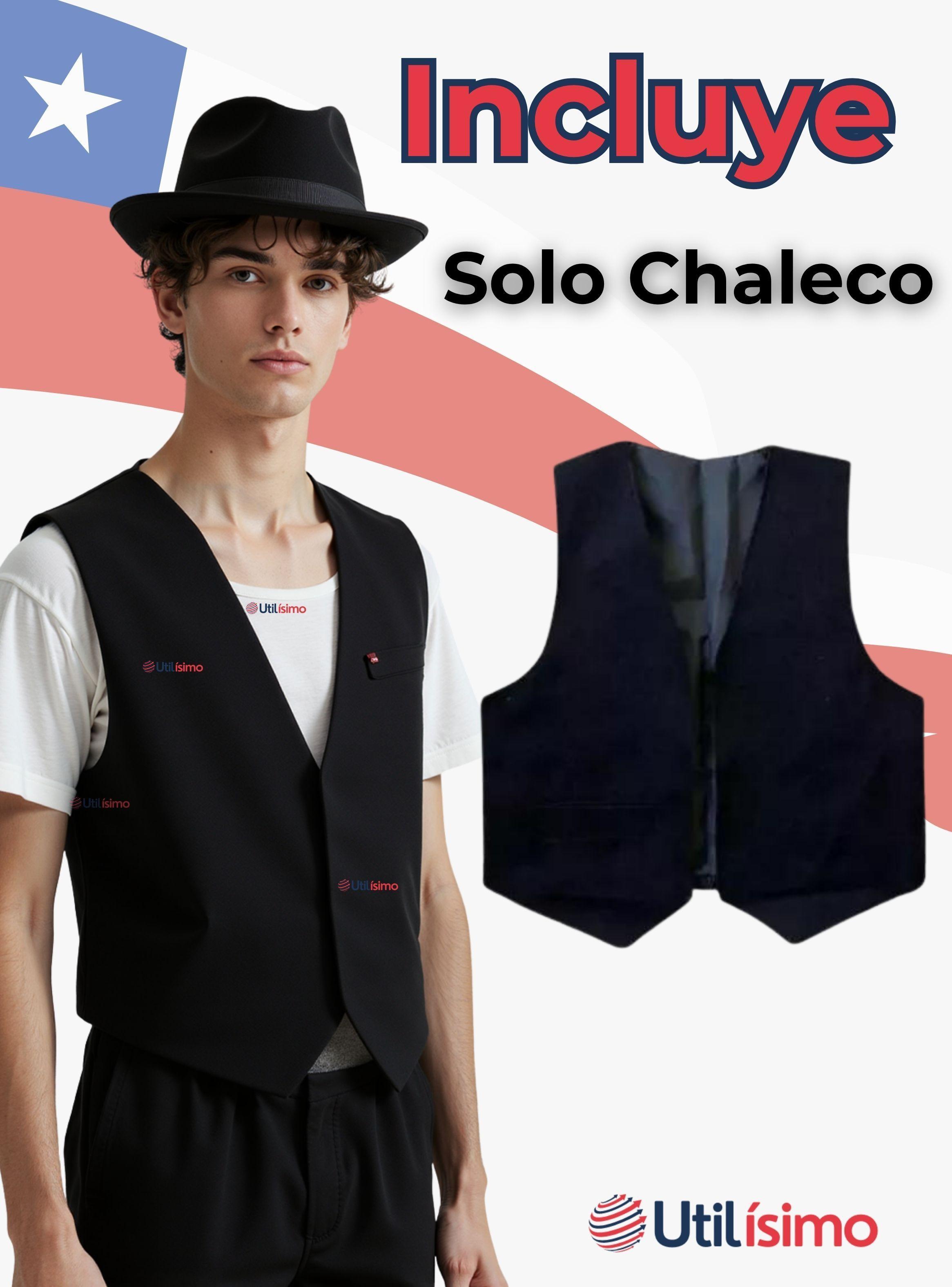 Chaleco Bolero Nortino Niño Juvenil Fiestas Patrias Negro-4