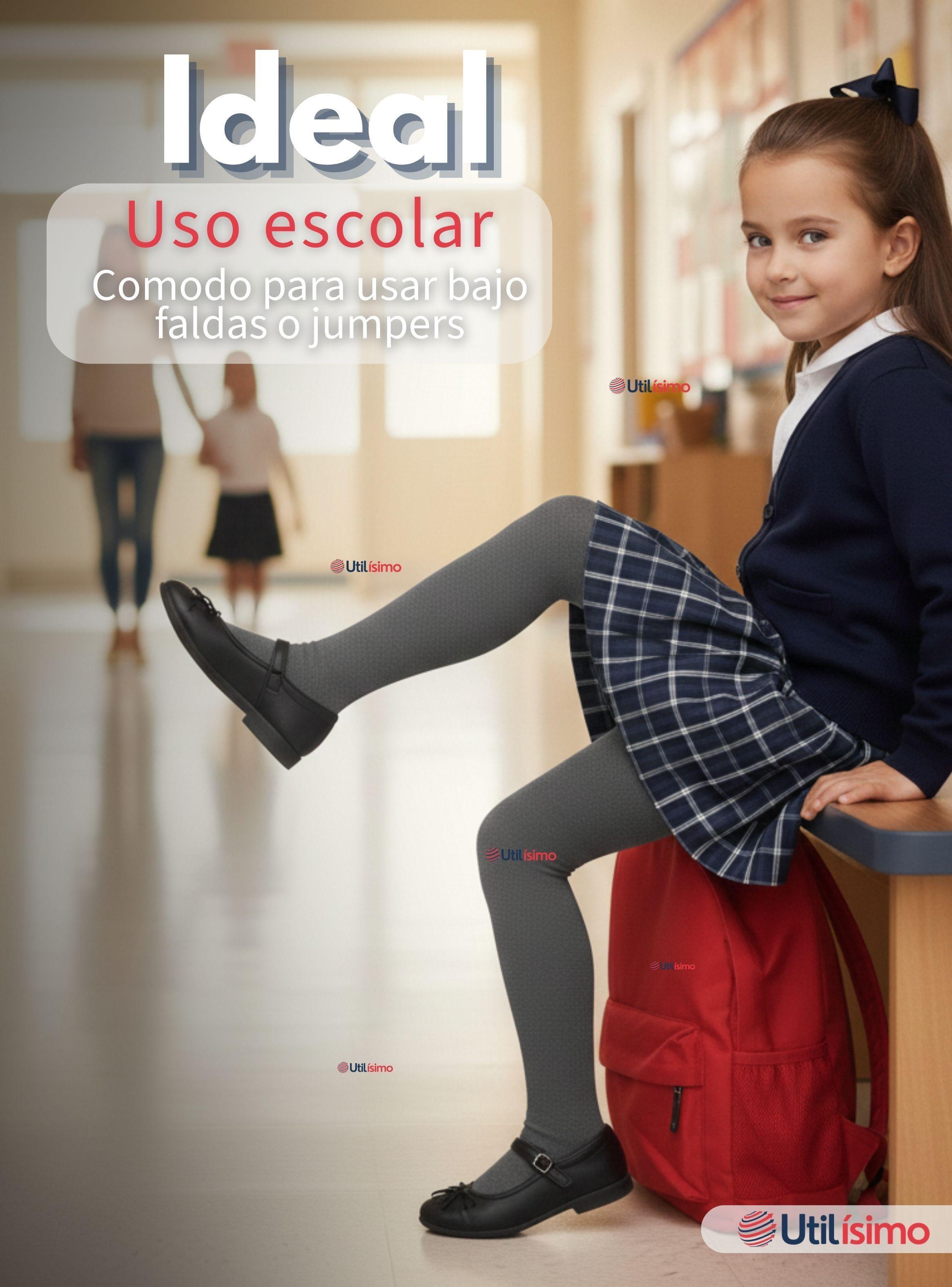 Pack 3 Ballerinas Elasticadas Escolares Niña Algodón Color Gris-5