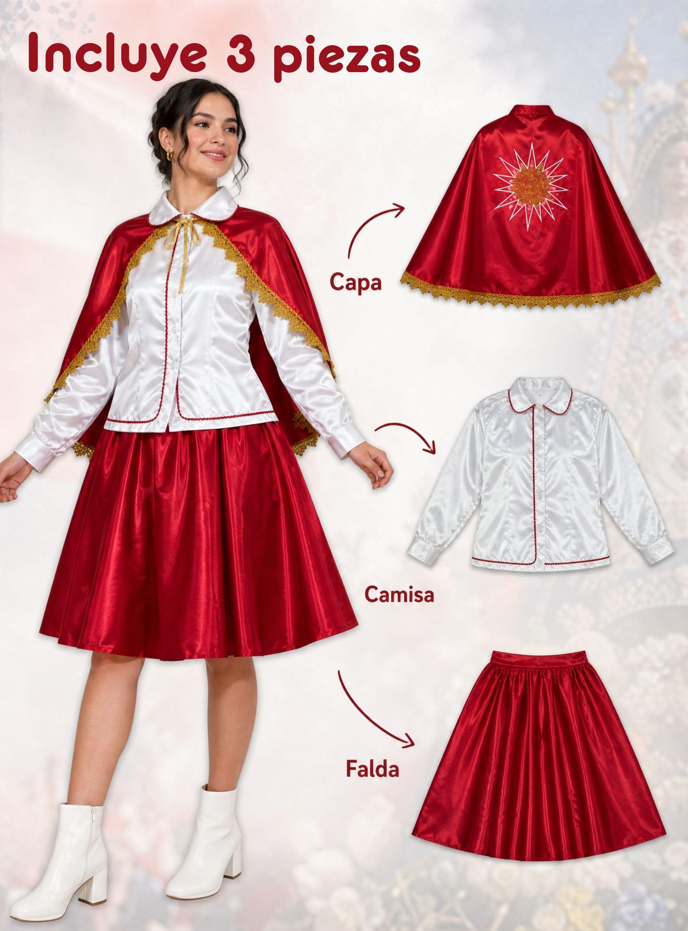 Traje Tirana Diablada 3 Piezas Rojo Mujer Fiestas Patrias Baile Típico-2