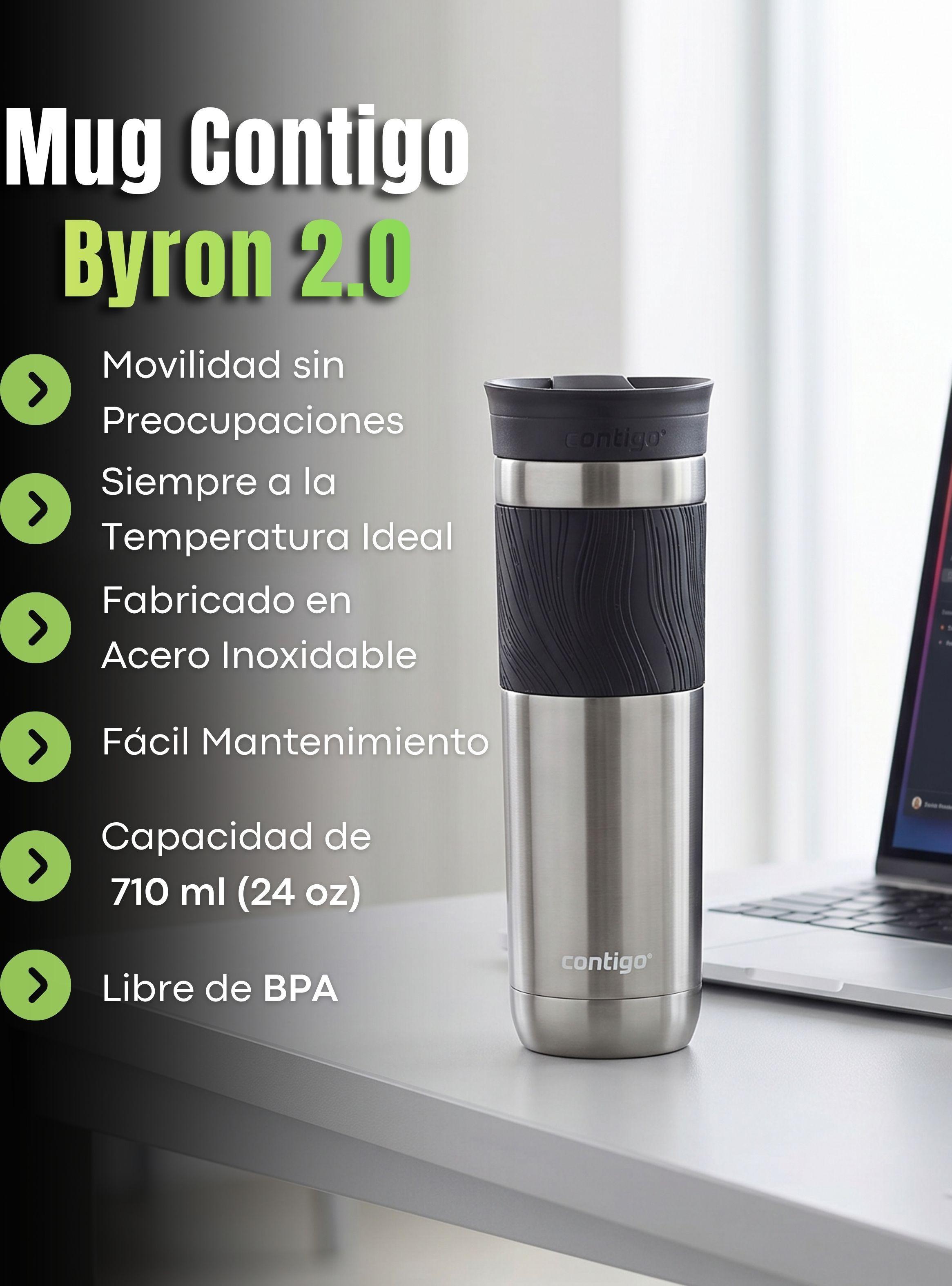 Vaso Térmico Contigo Byron Acero Inoxidable 2.0 Snapseal 710 ML Plateado-3