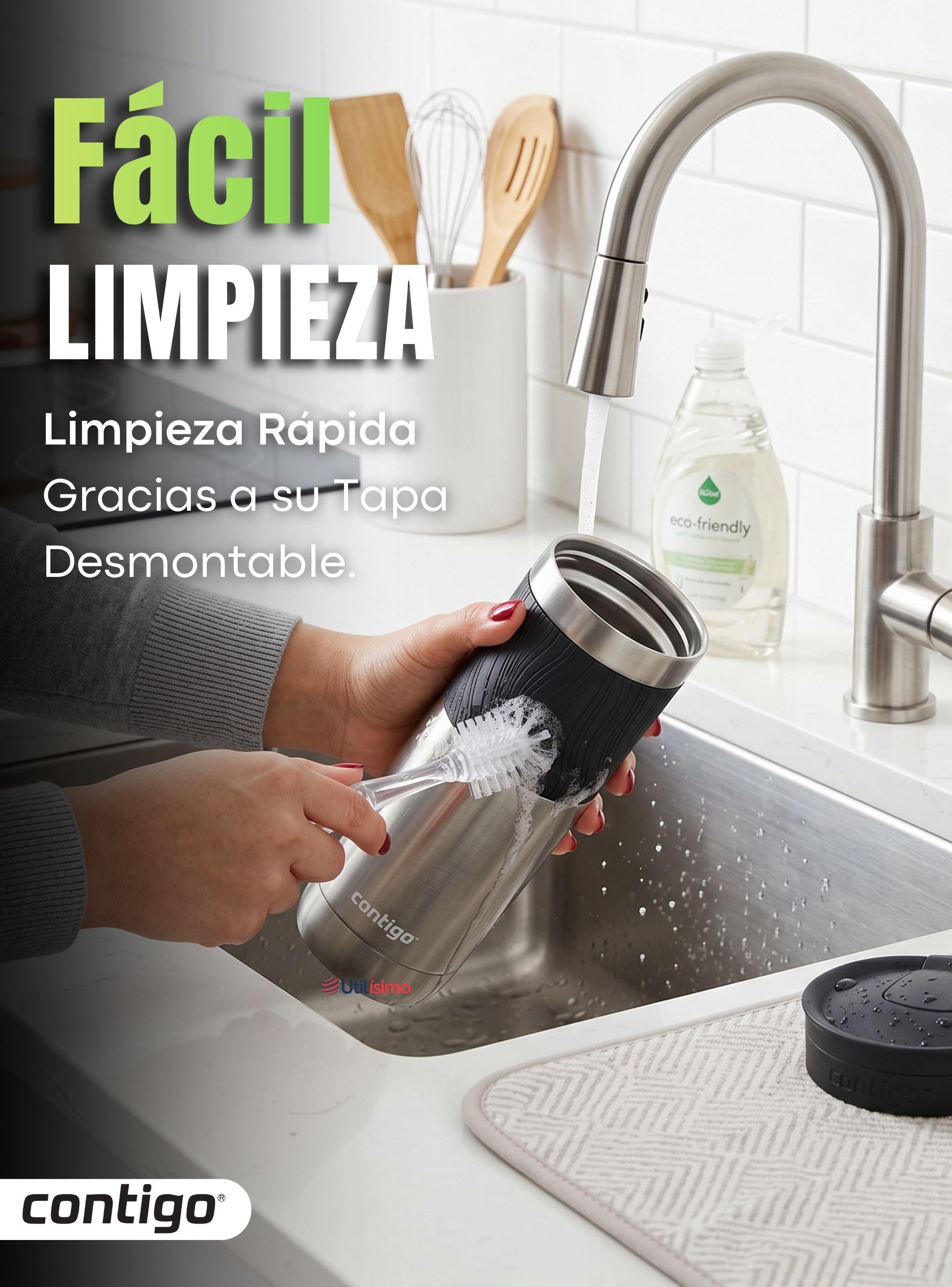 Vaso Térmico Contigo Byron Acero Inoxidable 2.0 Snapseal 710 ML Plateado-7