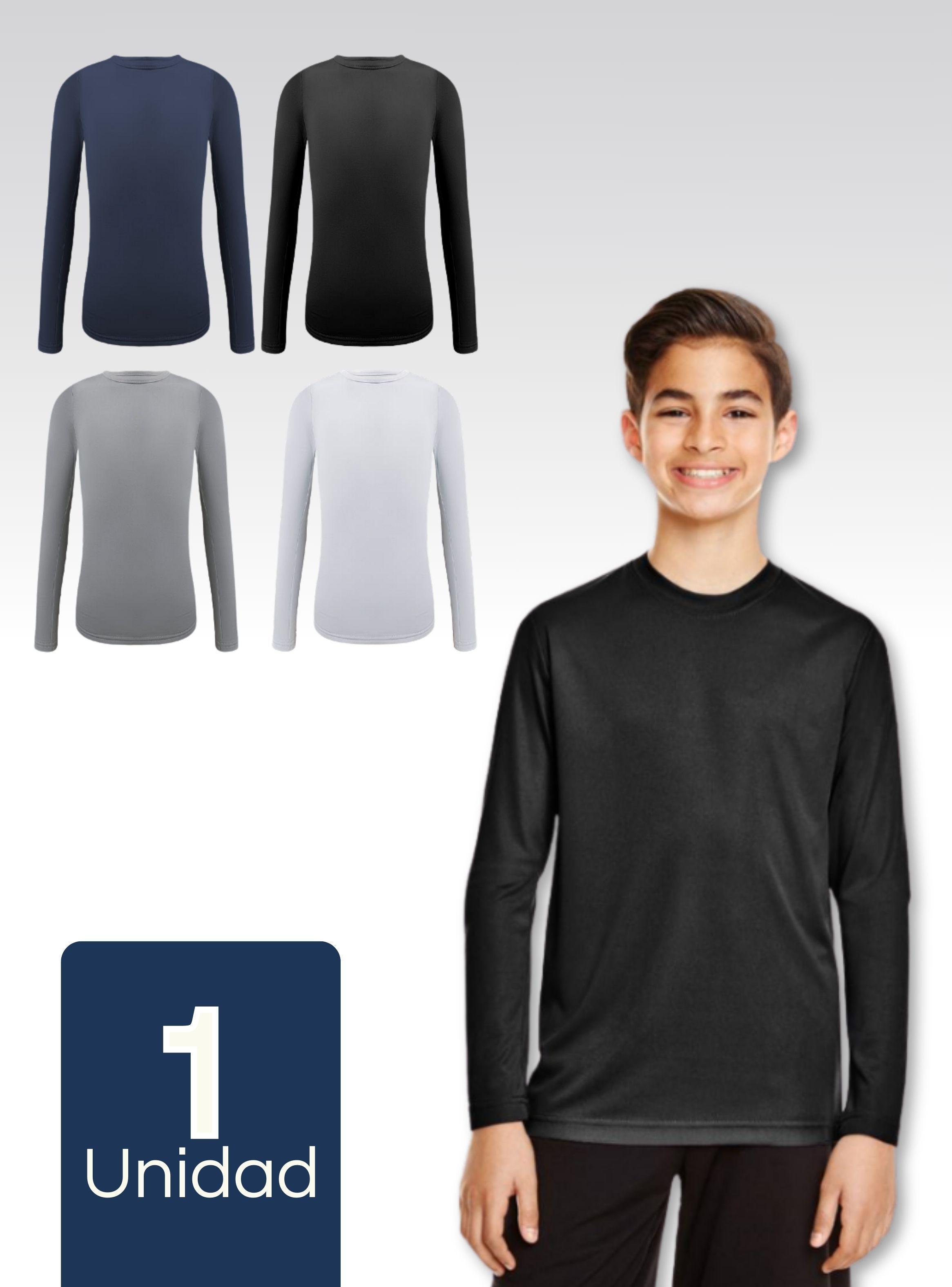 Camiseta Bambú Primera Capa Polera Niño Cuello Redondo Surtido-0