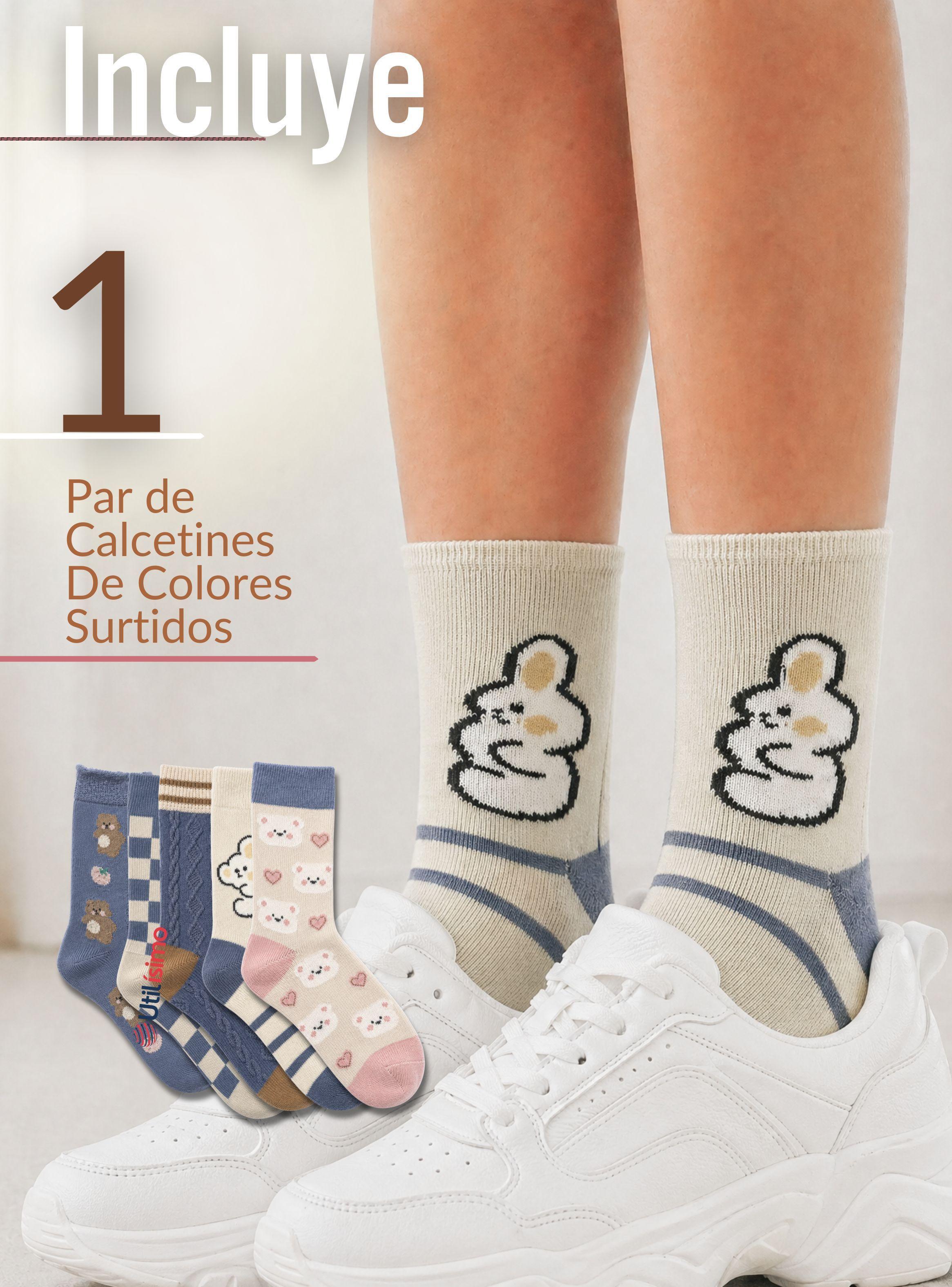 Calcetines De Lana Confort Térmico Mujer 1 Par de Diseños Juveniles-2