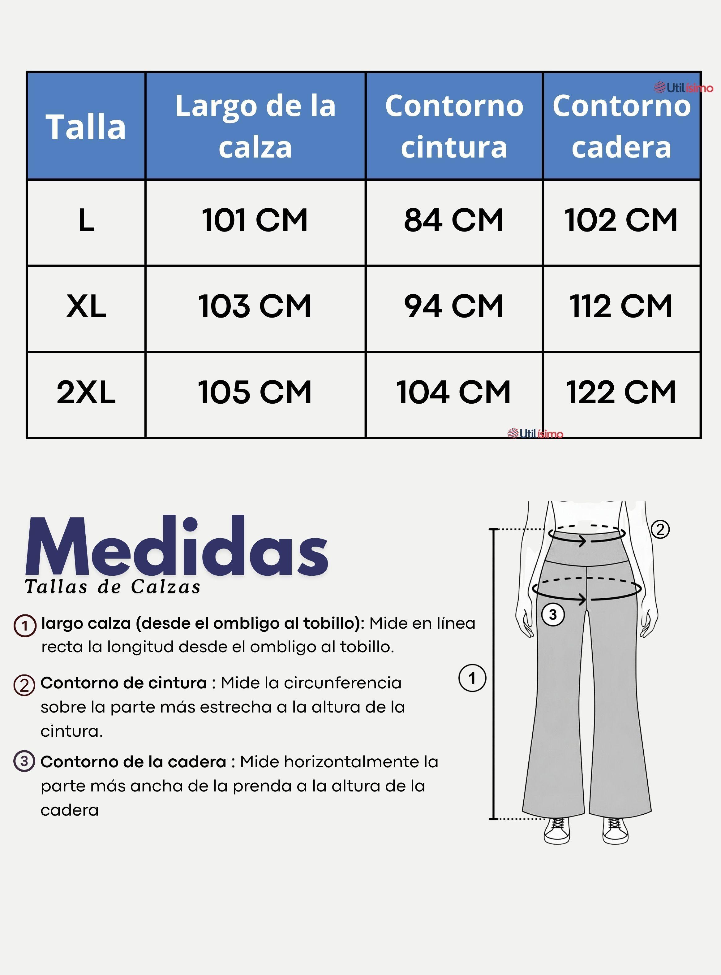 Pantalón Polar Con Chiporro Palazzo Elasticada Térmica Azul Jeans de Mujer-3