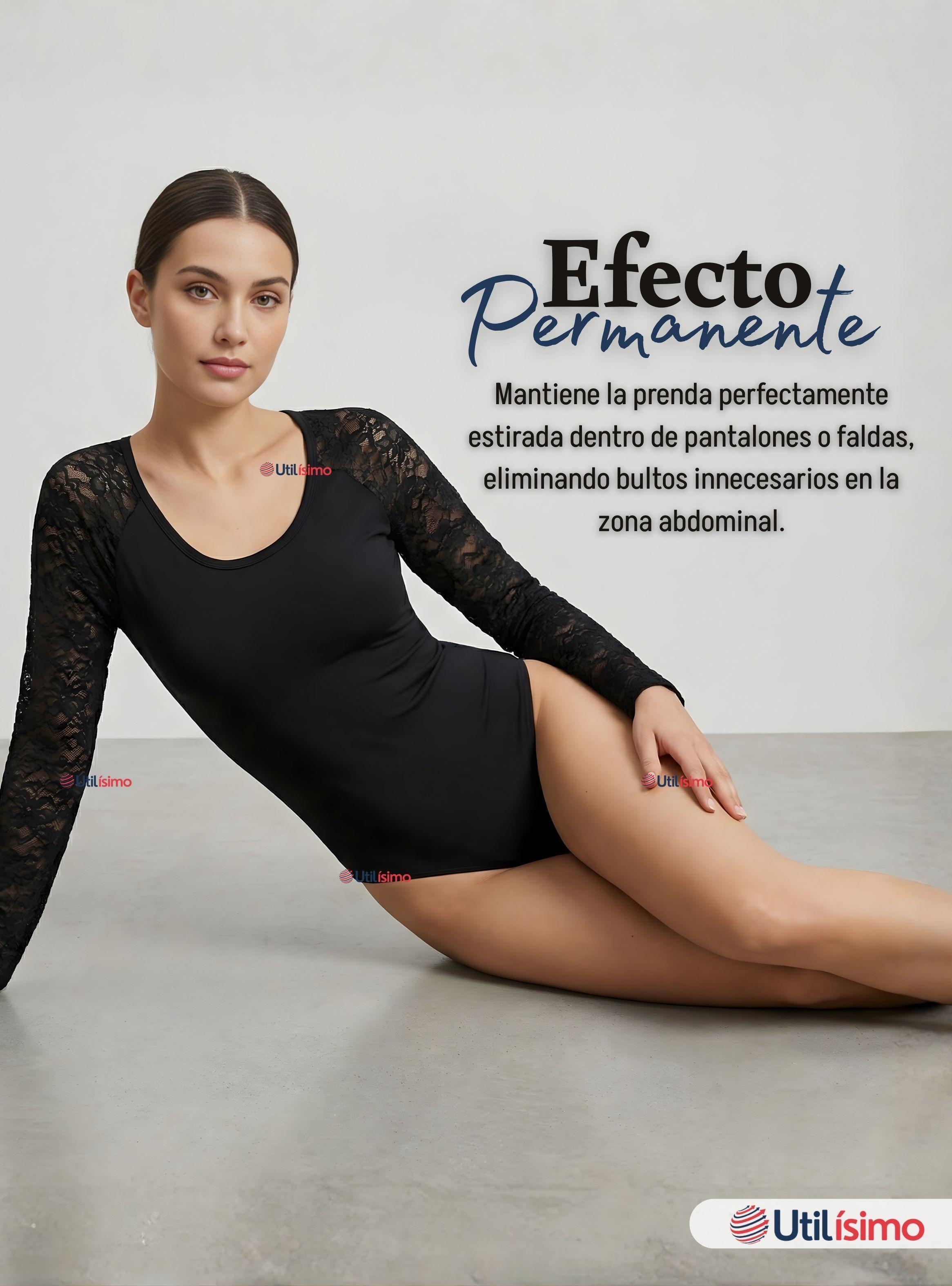 Body Cuello Redondo Manga Larga Con Encaje Bambú Mujer de Colores Surtidos-7