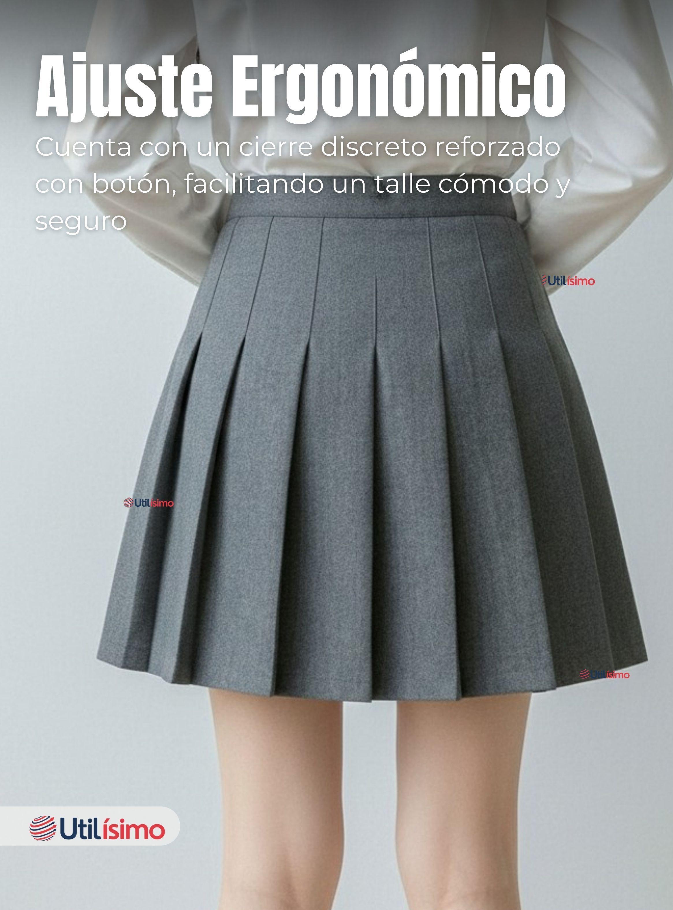 Falda Escolar Plisada Niña Juvenil Color Gris-7