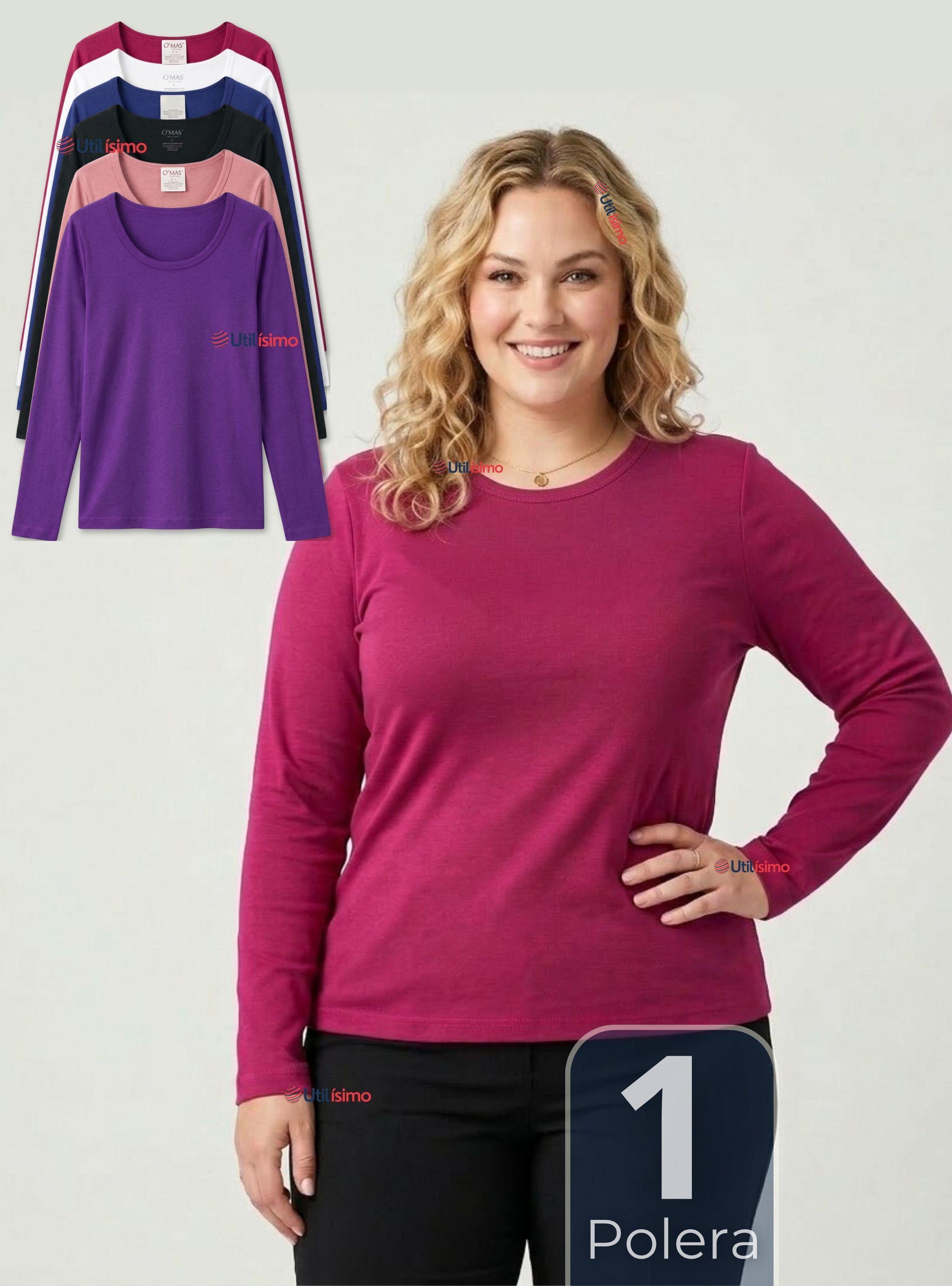 Camiseta Polera Polar Primera Capa Manga Larga en Colores Surtidos Mujer-0