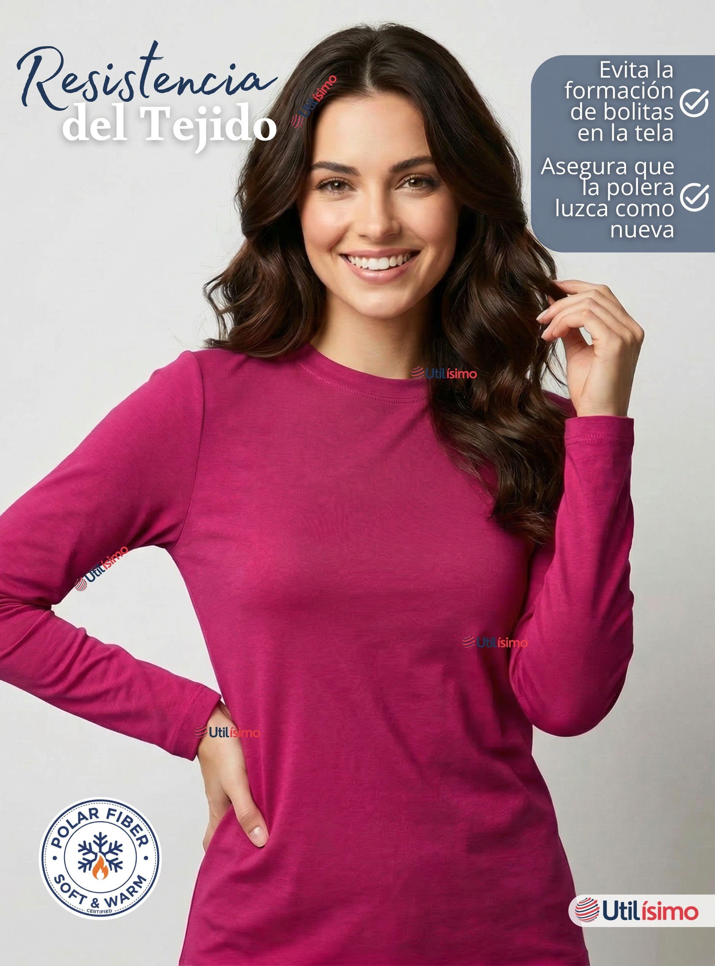 Camiseta Polera Polar Primera Capa Manga Larga en Colores Surtidos Mujer-5