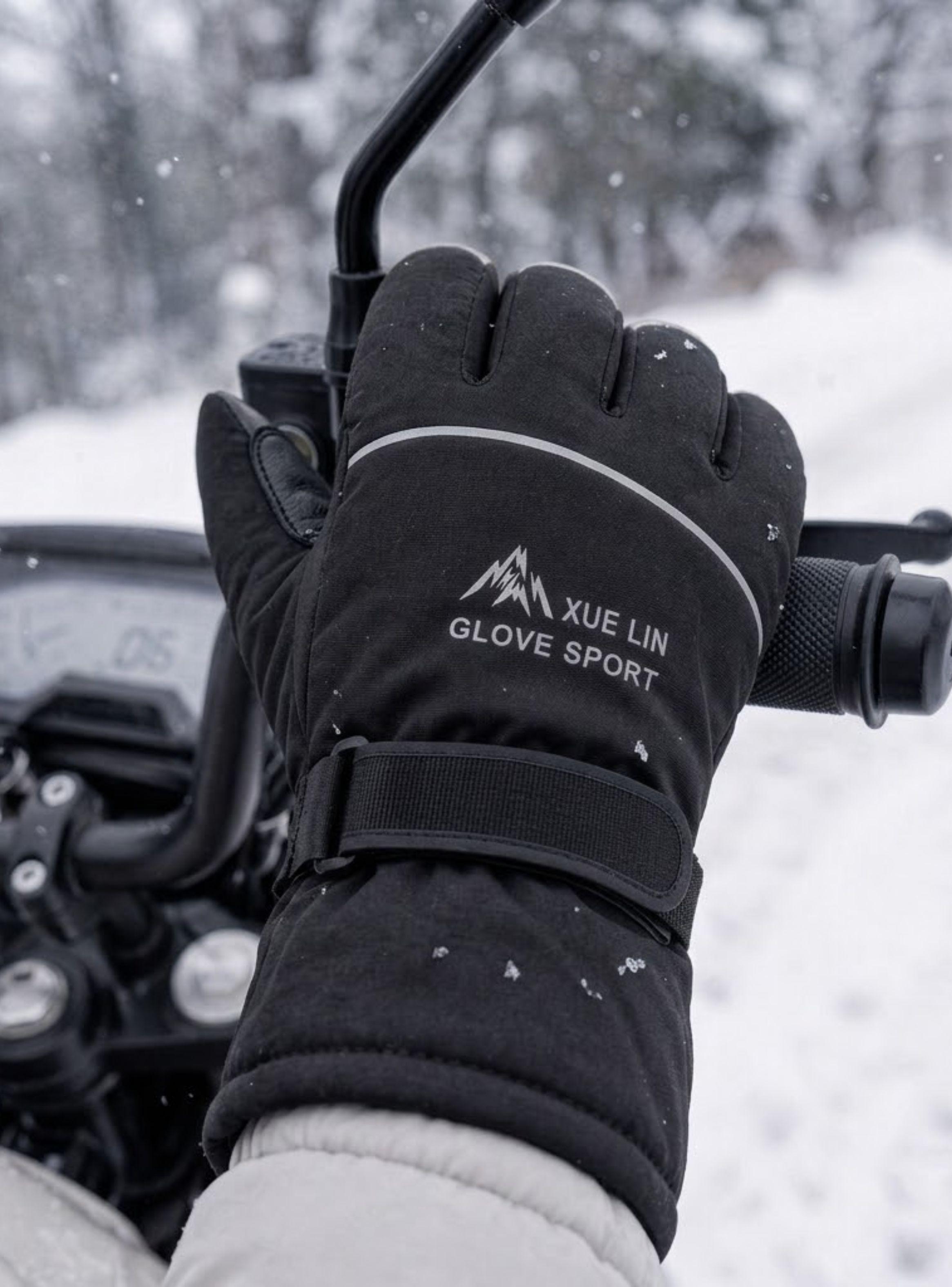 Guantes Para Moto Impermeables Negro Touchscreen Antideslizantes Térmicos-1