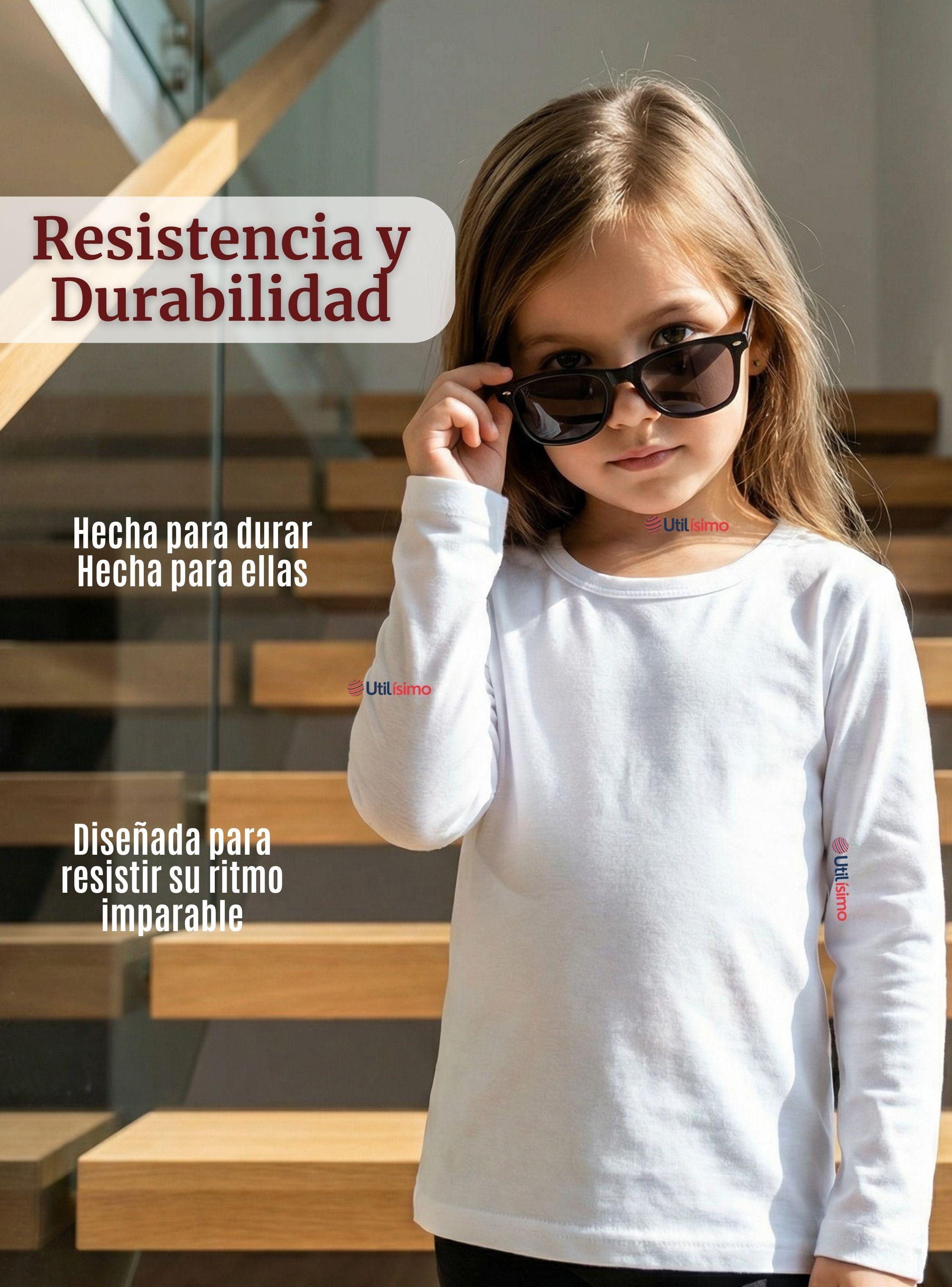 Pack 3 Camisetas Algodón Manga Larga Polera Primera Capa Blanca para Niñas-6