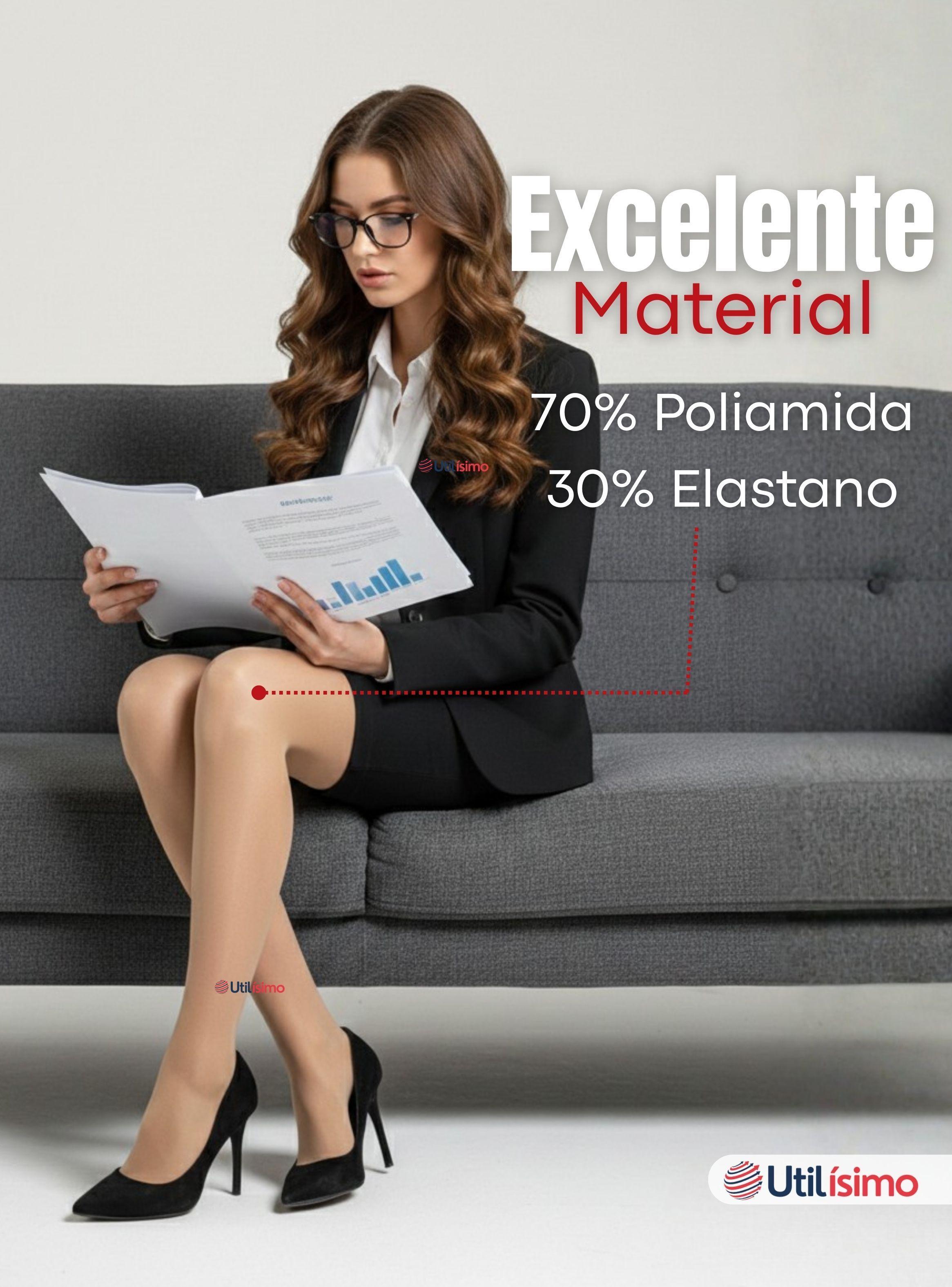 Pantys Semitransparentes Elasticadas Oficina de Color Beige-7