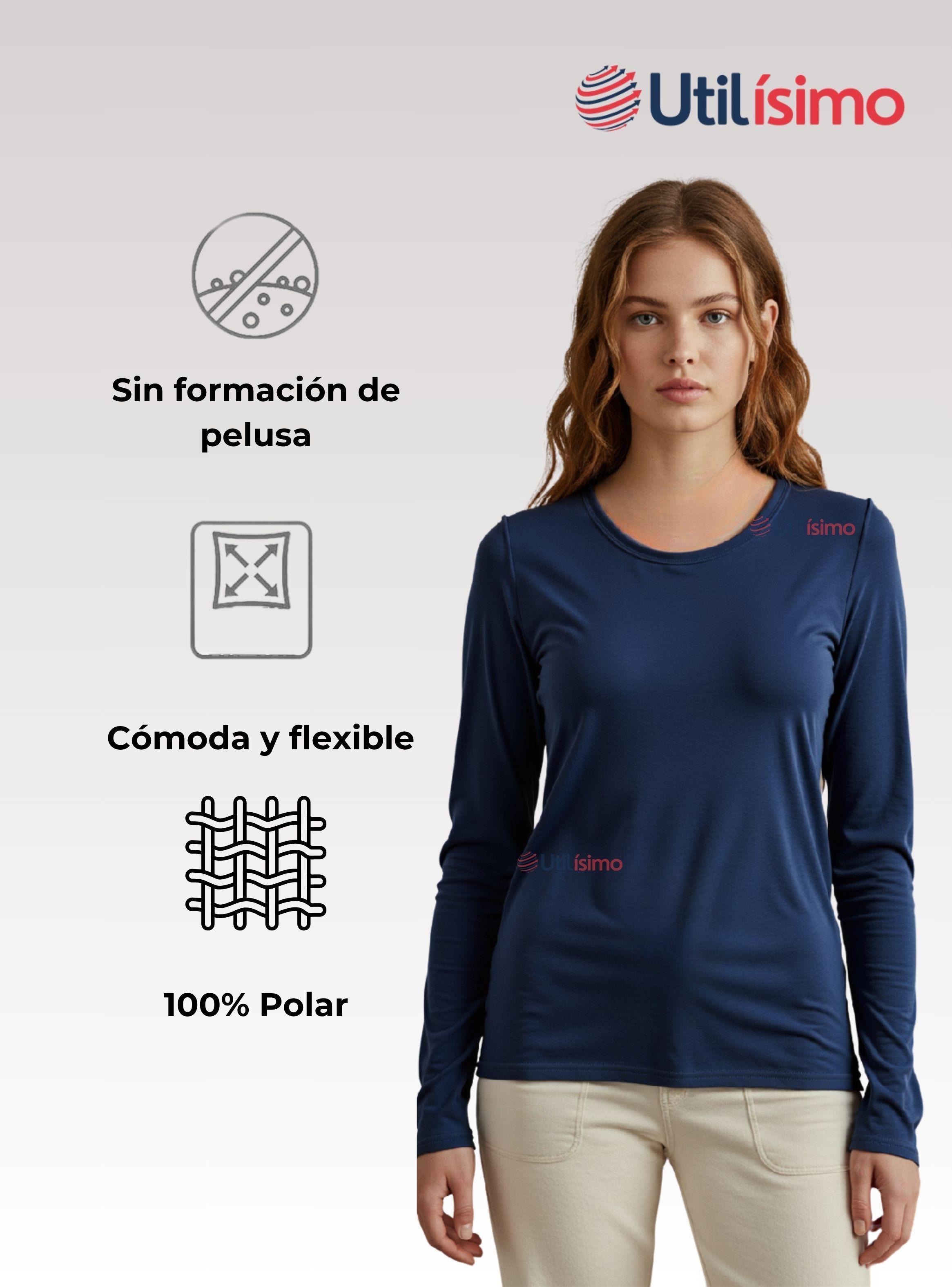 Pack 6 Camiseta Polar Manga Larga Primera Capa Mujer Polera Colores Surtidos-4