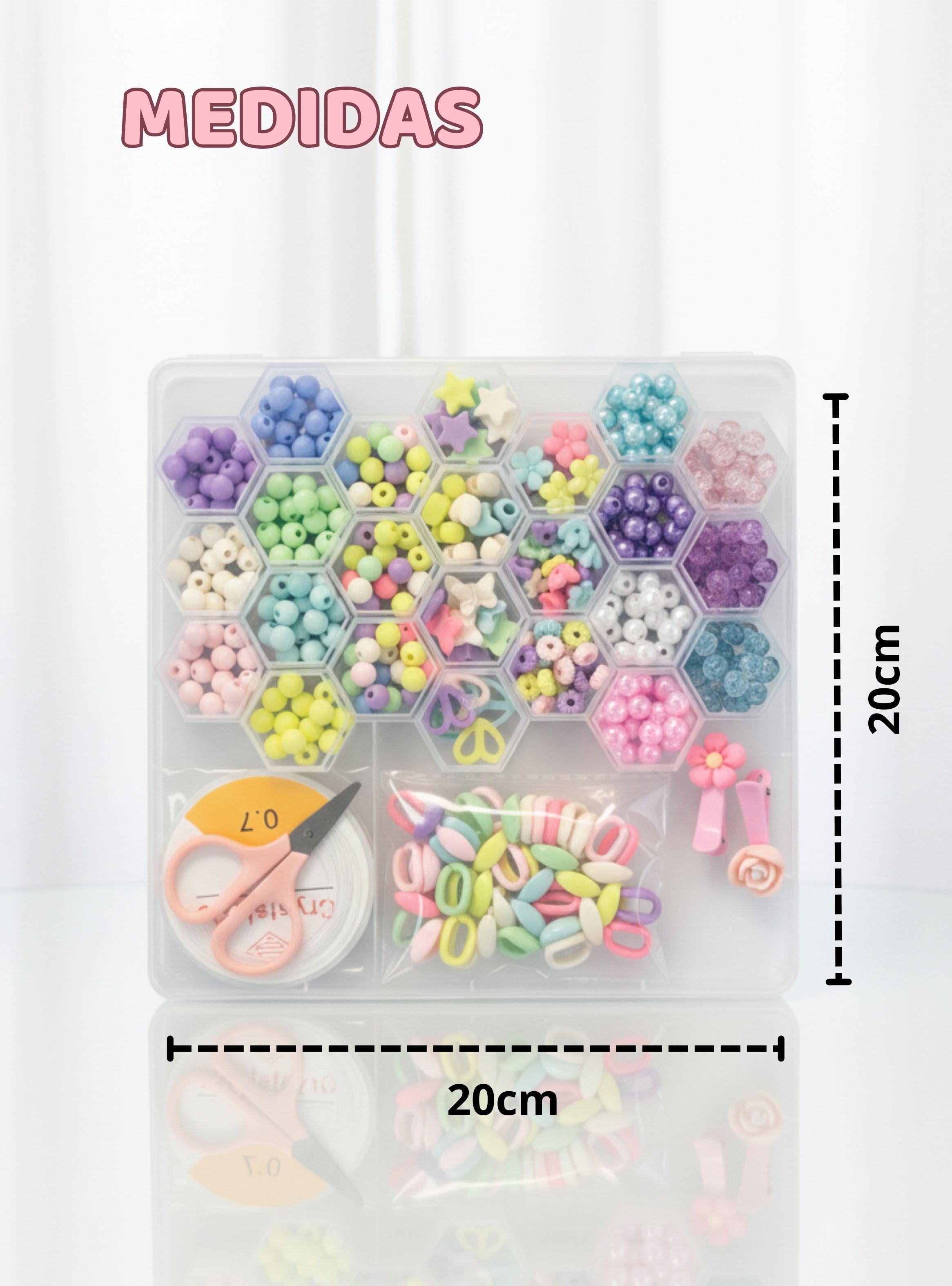 Set De Mostacillas Bisutería Juguete Kit Para Armar y Crear Pulseras Collares para Niña-4