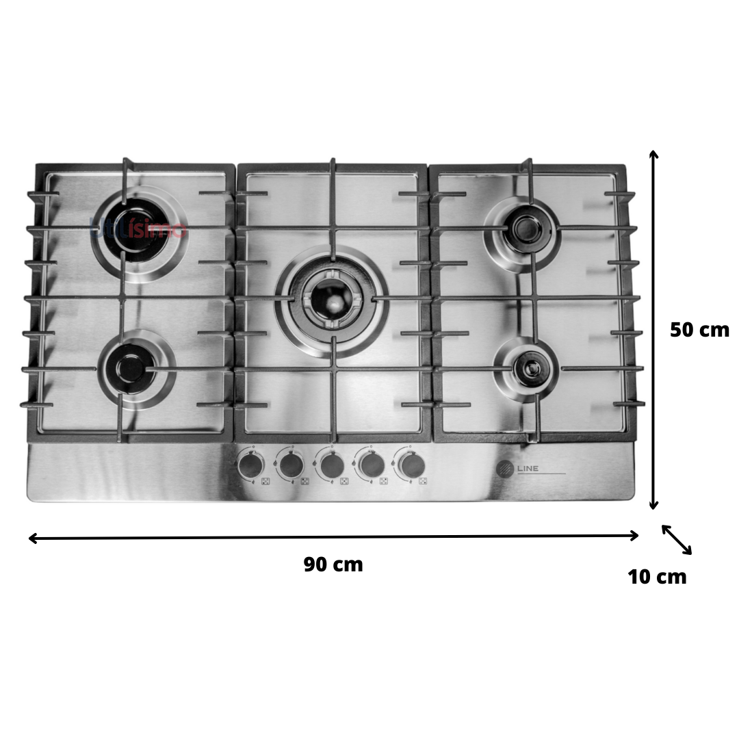 Encimera a Gas Acero Inoxidable Line 5 Platos-1
