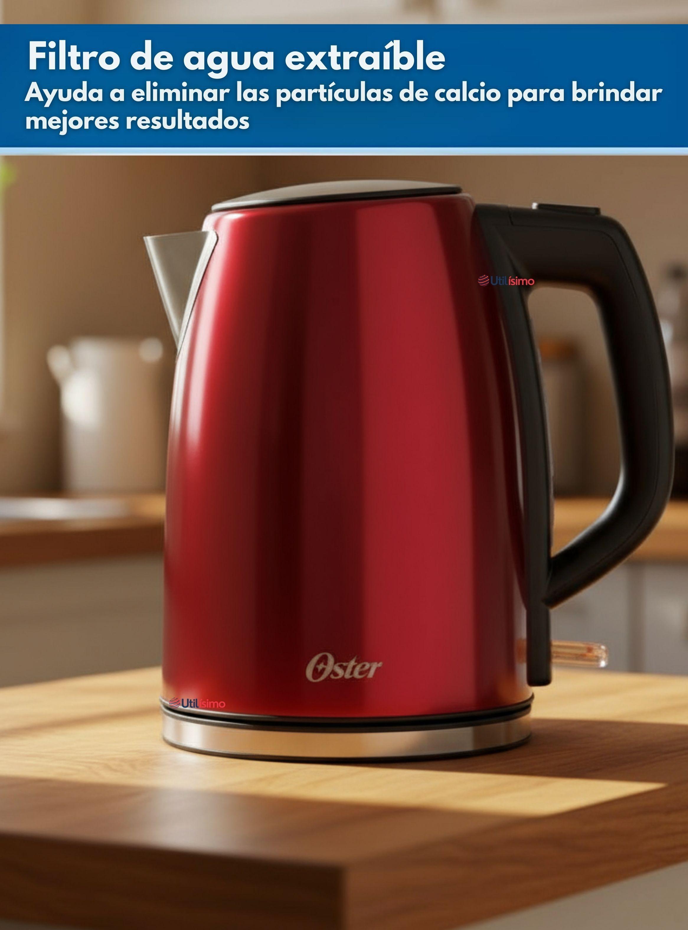 Hervidor eléctrico Oster® acero inoxidable 1.7 lt BVSTKT673CR Color Rojo-3