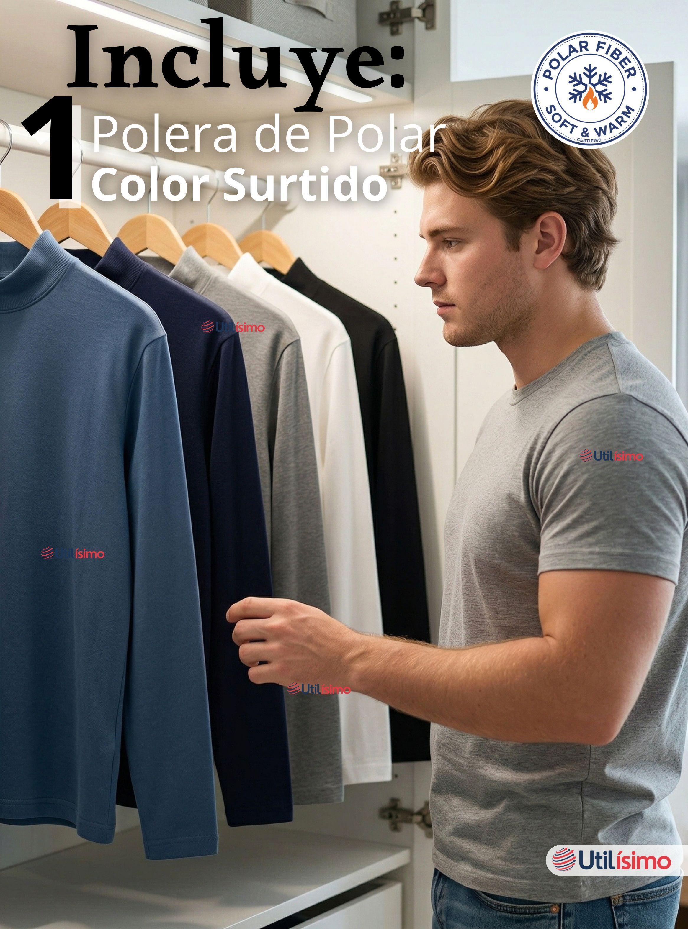 Camiseta Polera Polar Primera Capa Cuello Beatle Mangas Larga Colores Surtidos Hombre-2
