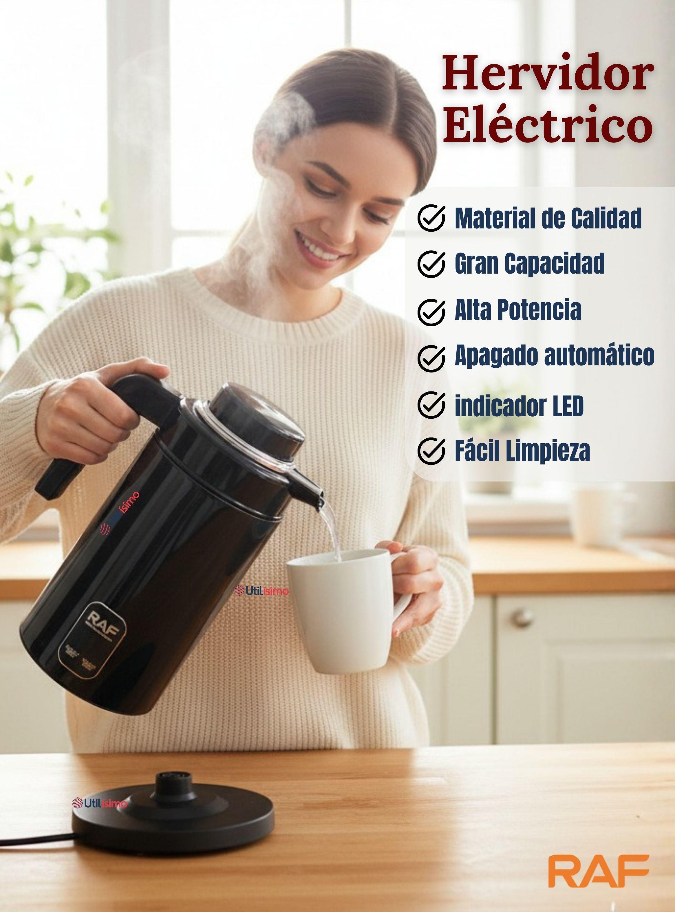 Termo Hervidor Eléctrico RAF 1360W Capacidad 2 Litros Color Negro-2