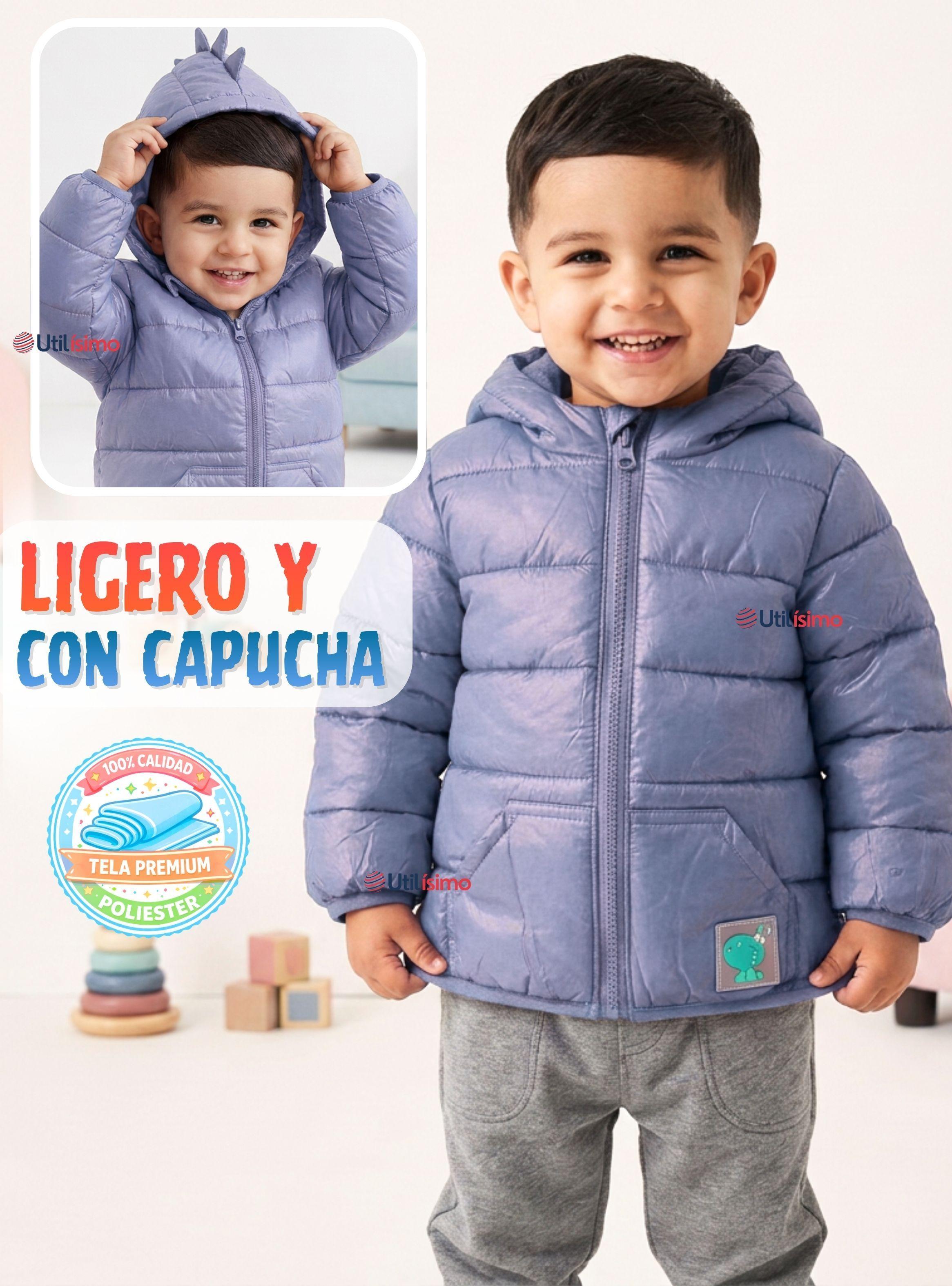 Parka Dinosaurio Con Capucha Manga Larga Niño Jump Kids Color Azul-6