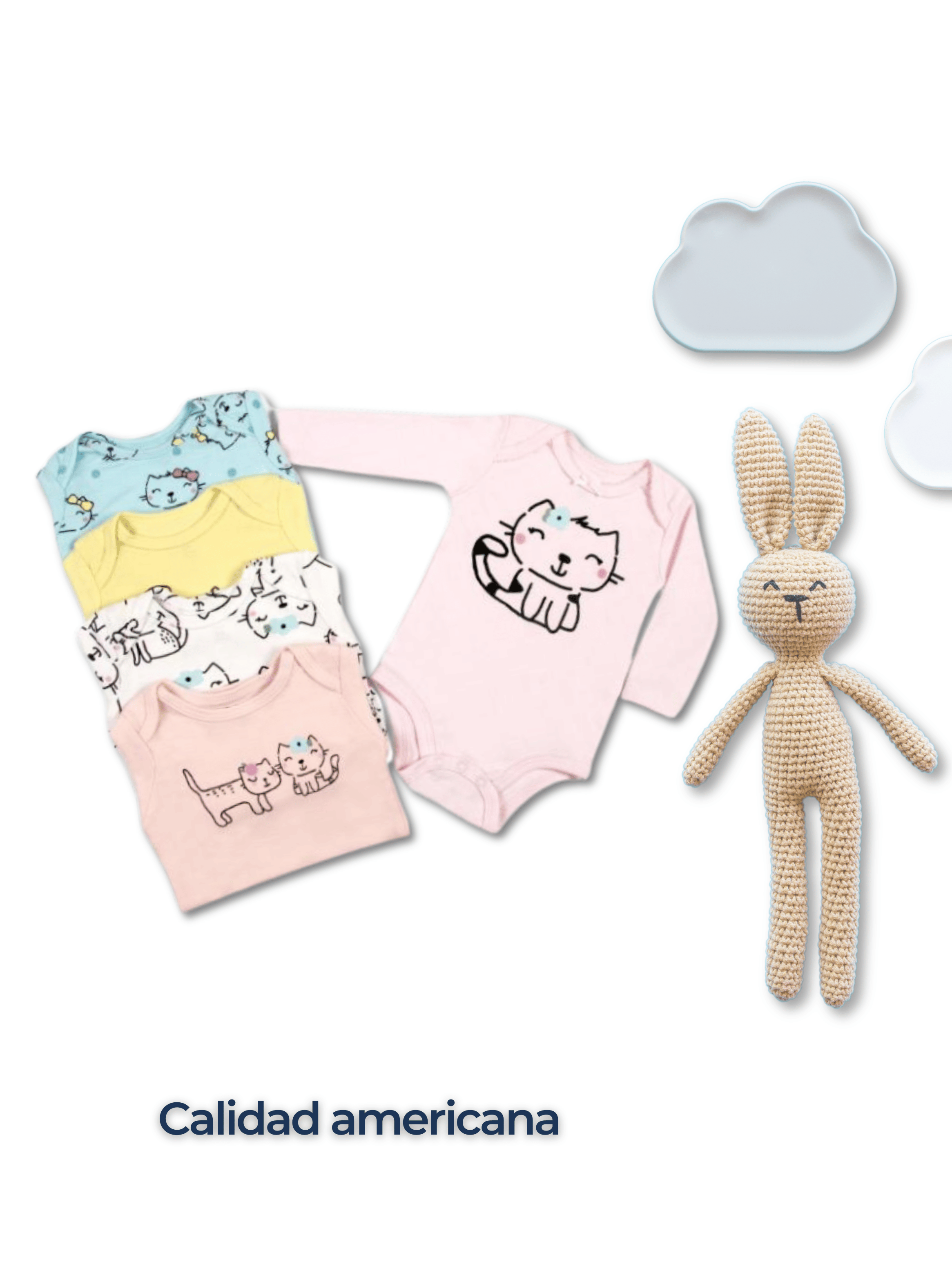 Pack 5 Bodys Bebé Niña Manga Larga Tedmimak 100% Algodón Cats Babies-5