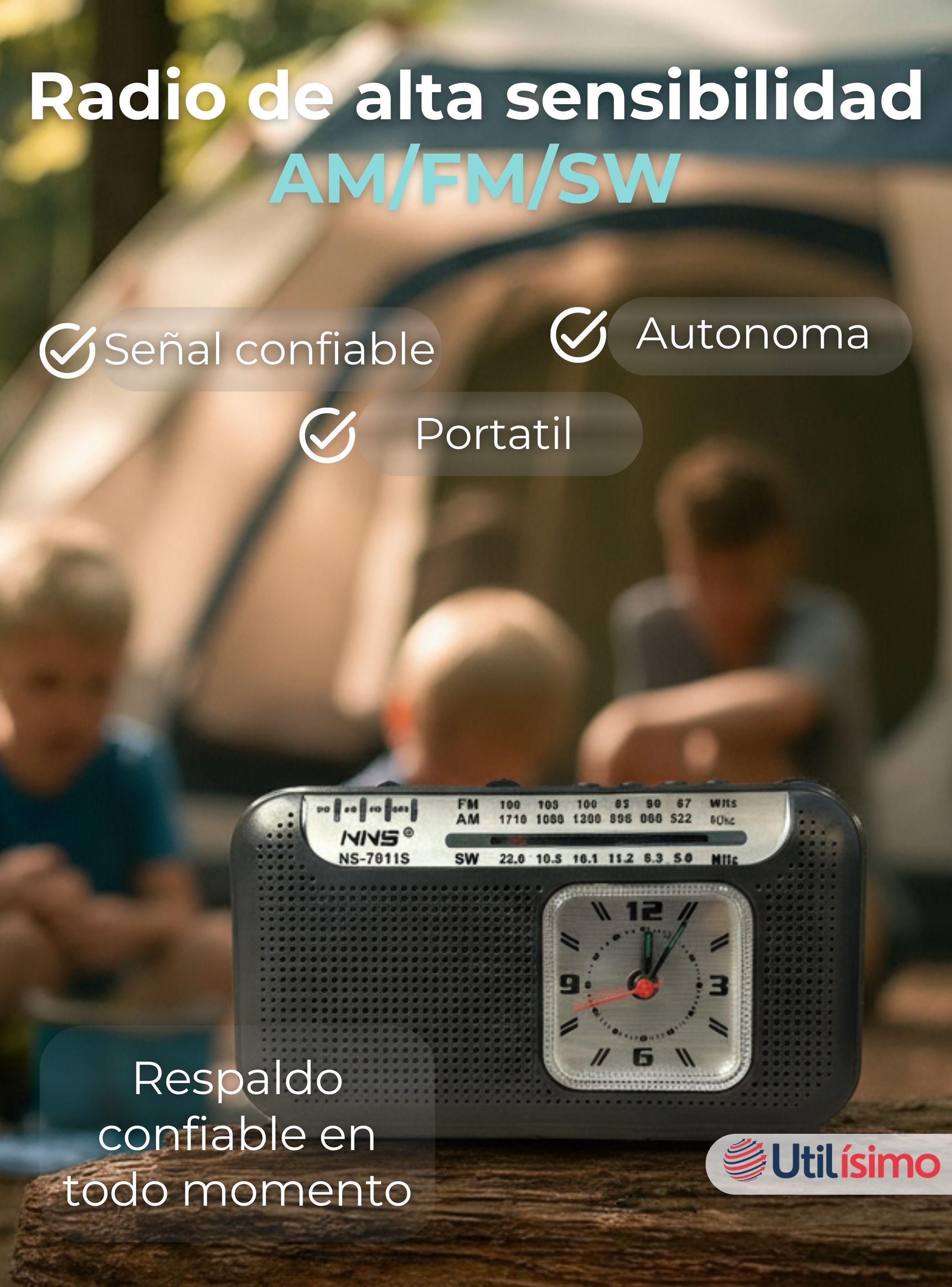 Radio Solar Portátil Recargable de Bluetooth AM/FM negro-3