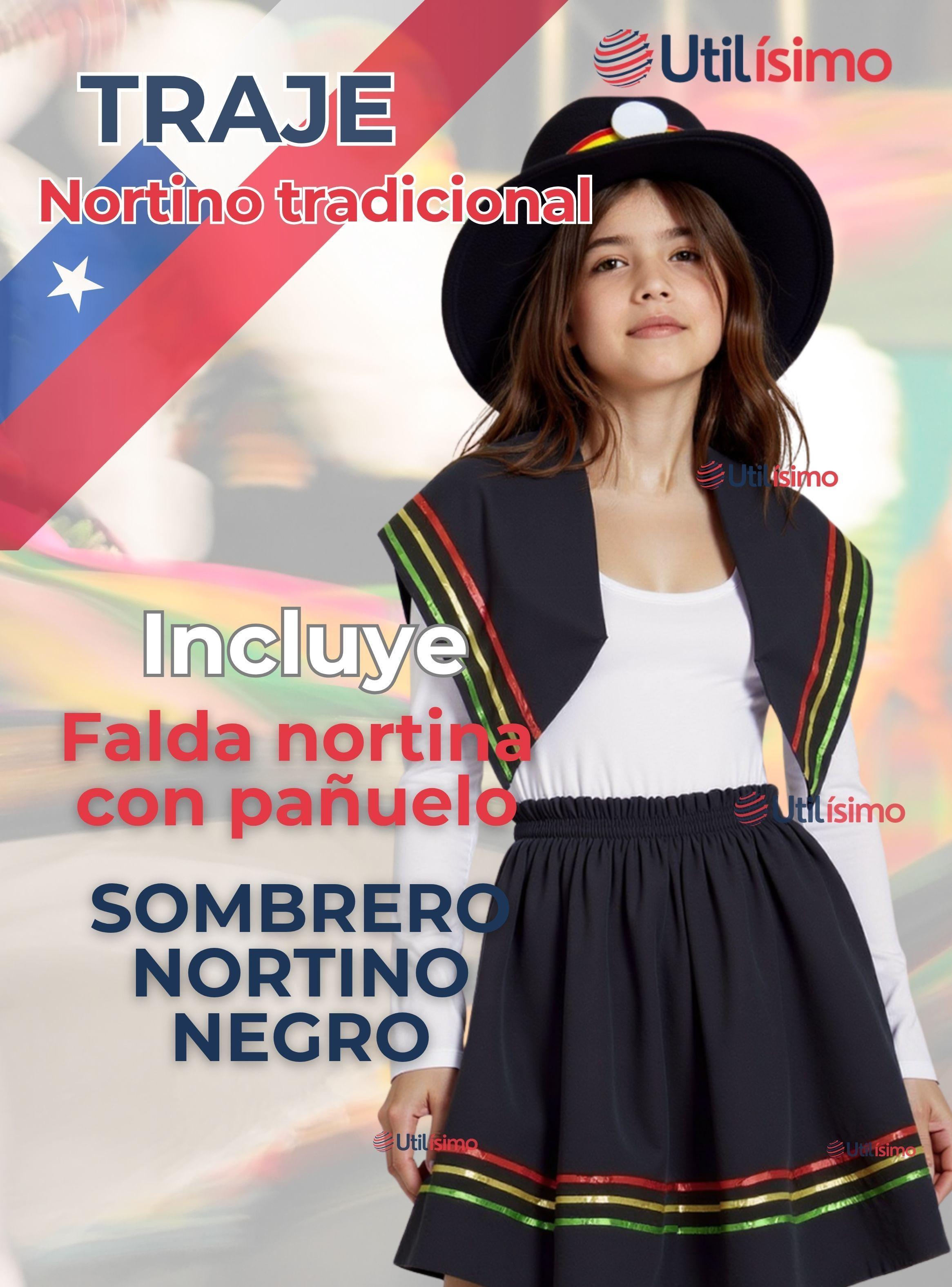 Pack 3 Traje Nortino Negro 3 Piezas Niña Fiestas Patrias-4