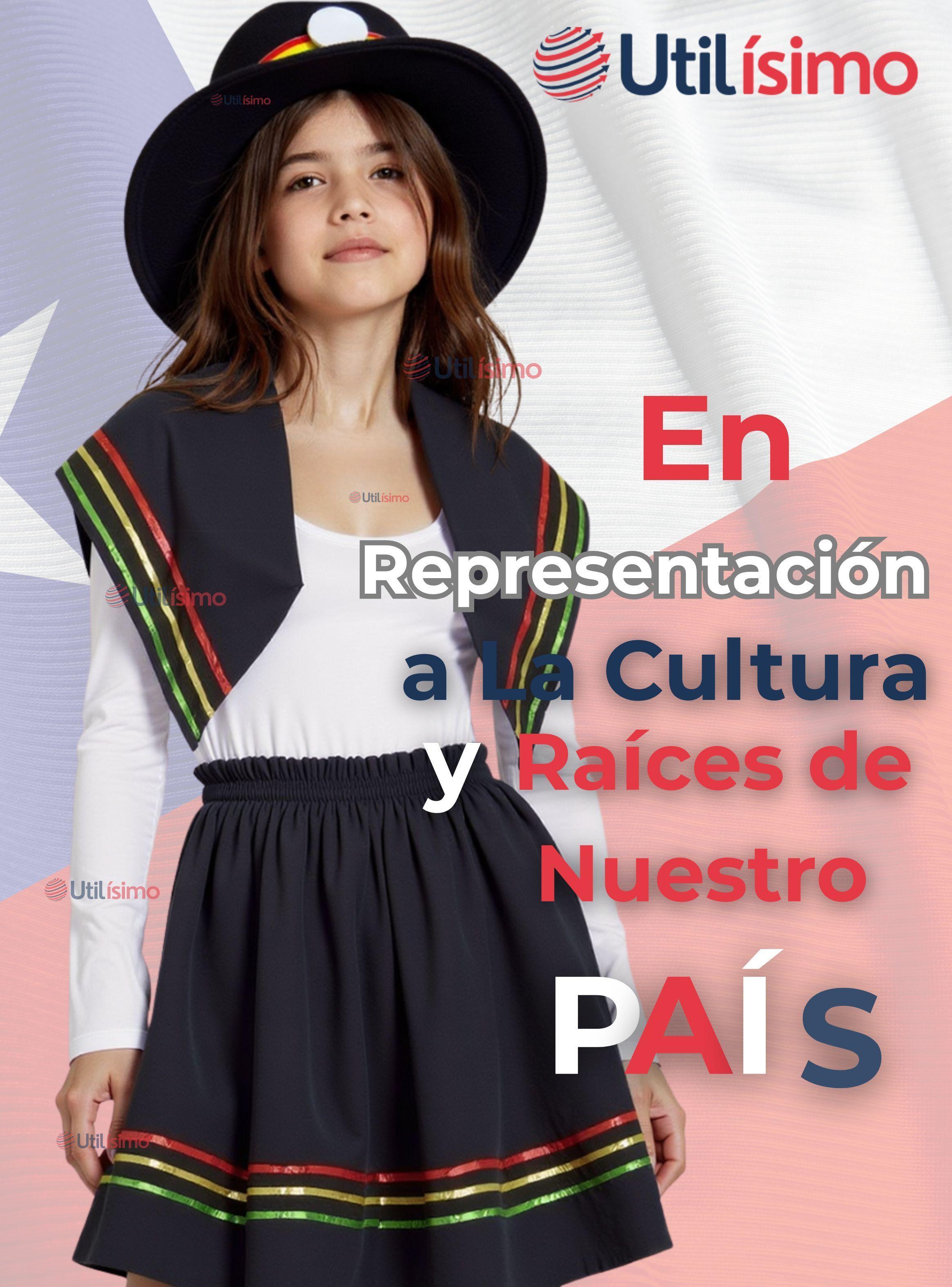 Pack 3 Traje Nortino Negro 3 Piezas Niña Fiestas Patrias-7