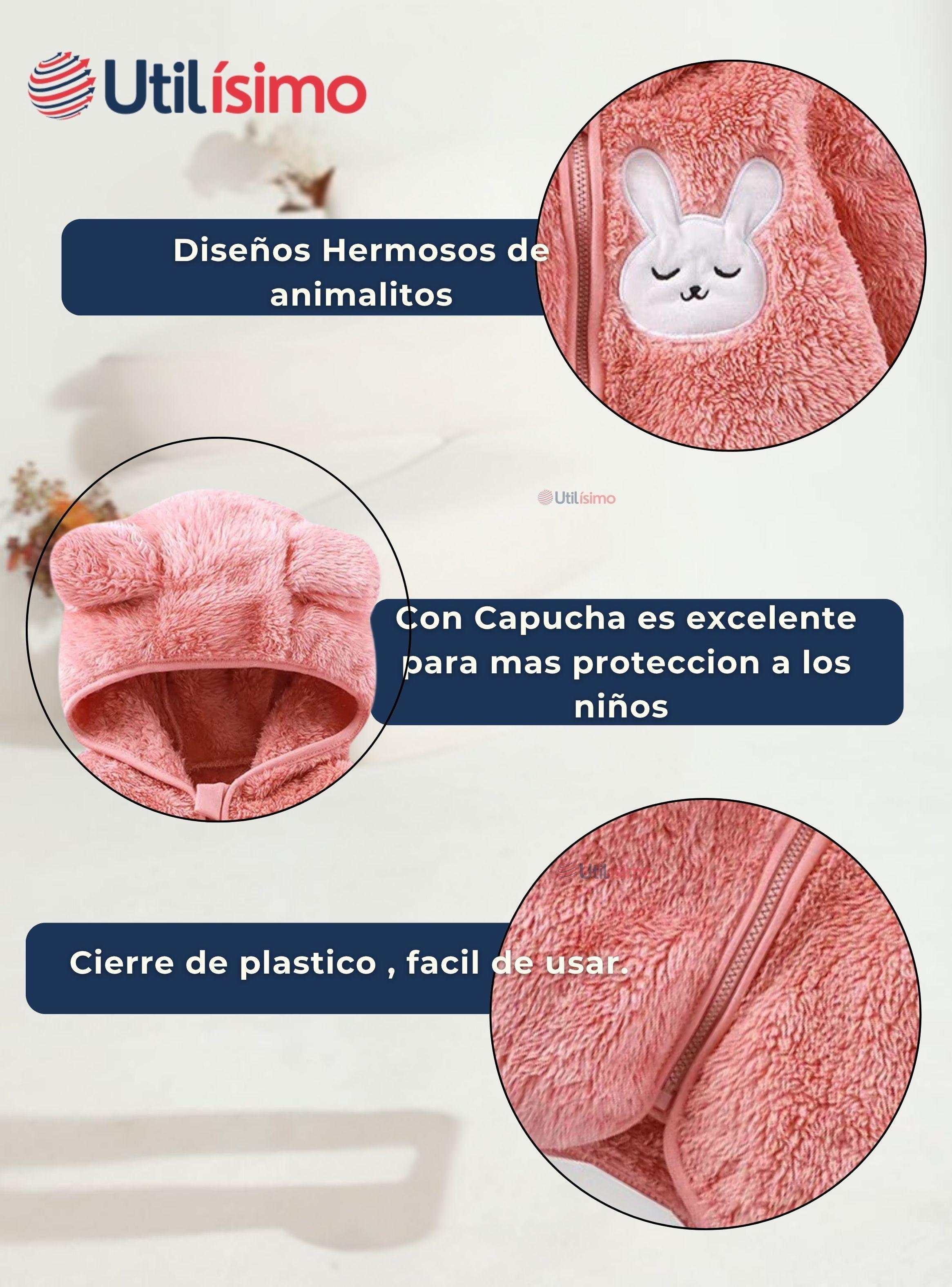 Chaqueta Polar con Capucha Niña Animalitos Rosada-3