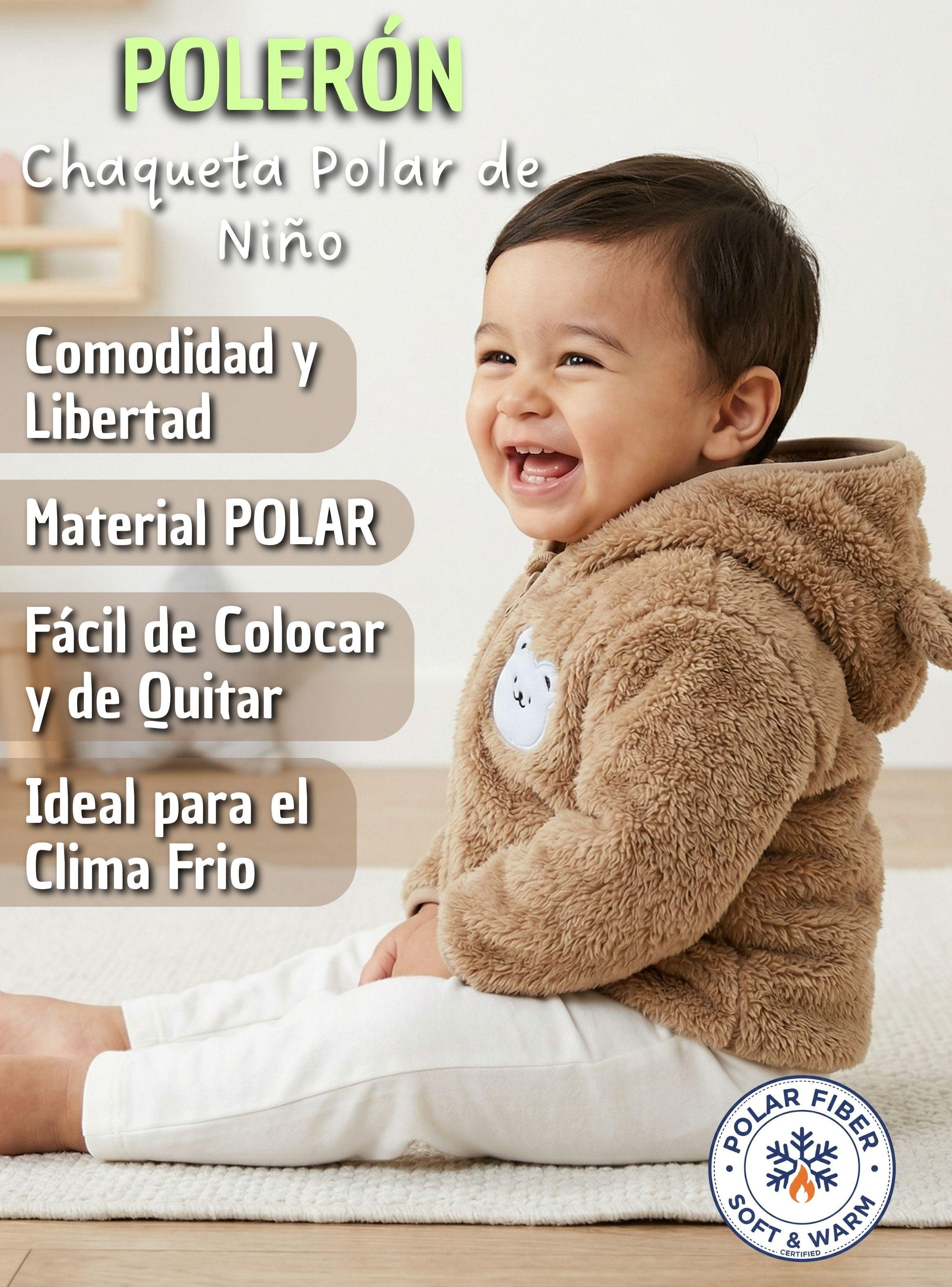 Chaqueta Polerón Con Capucha Forro Polar Niño Bebe Abrigo Invierno Brown Bear-4