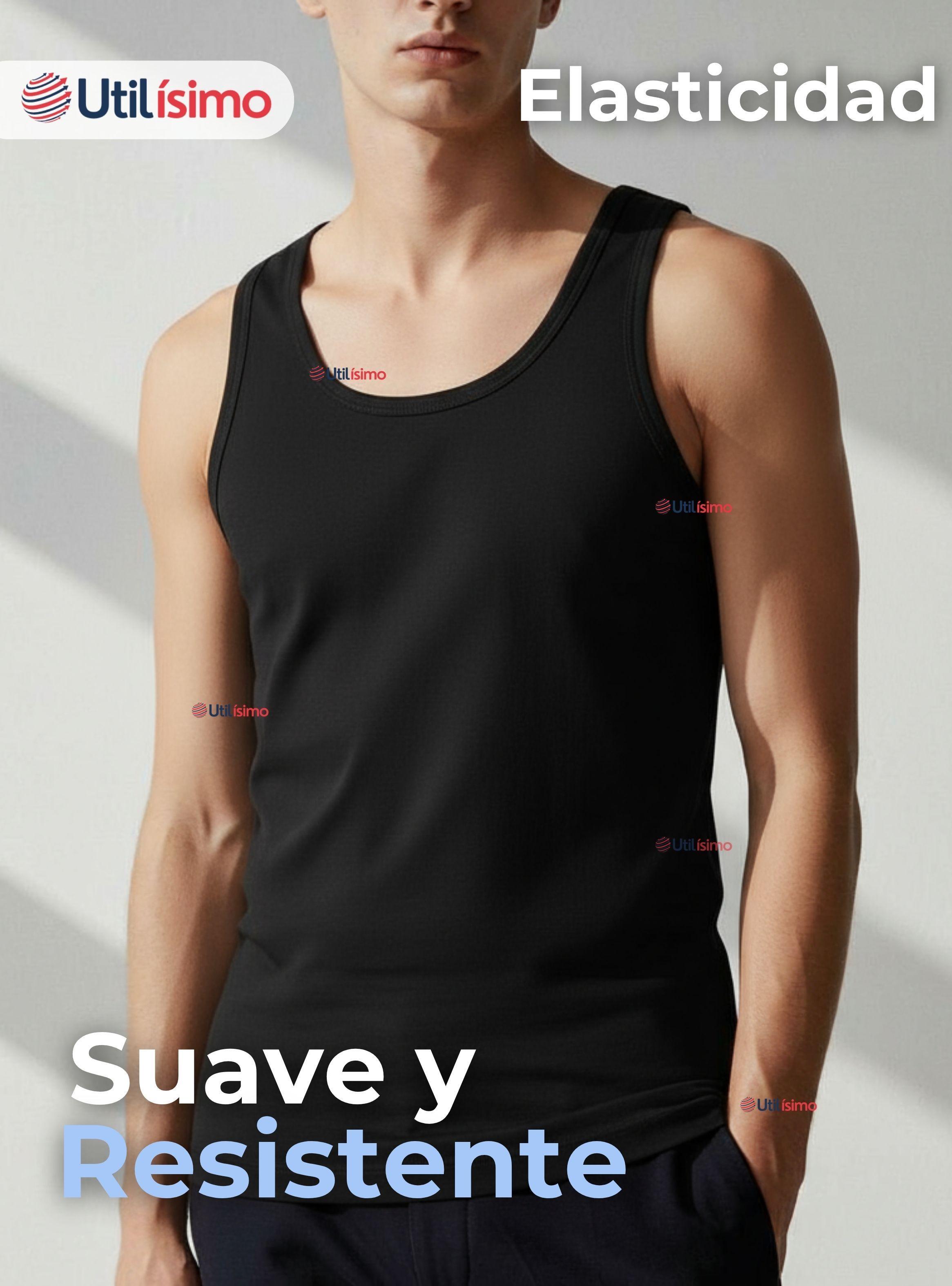 Pack 3 Camisetas Sin Manga Básicas Suaves 100% Algodón Colores Surtidos Hombre-4