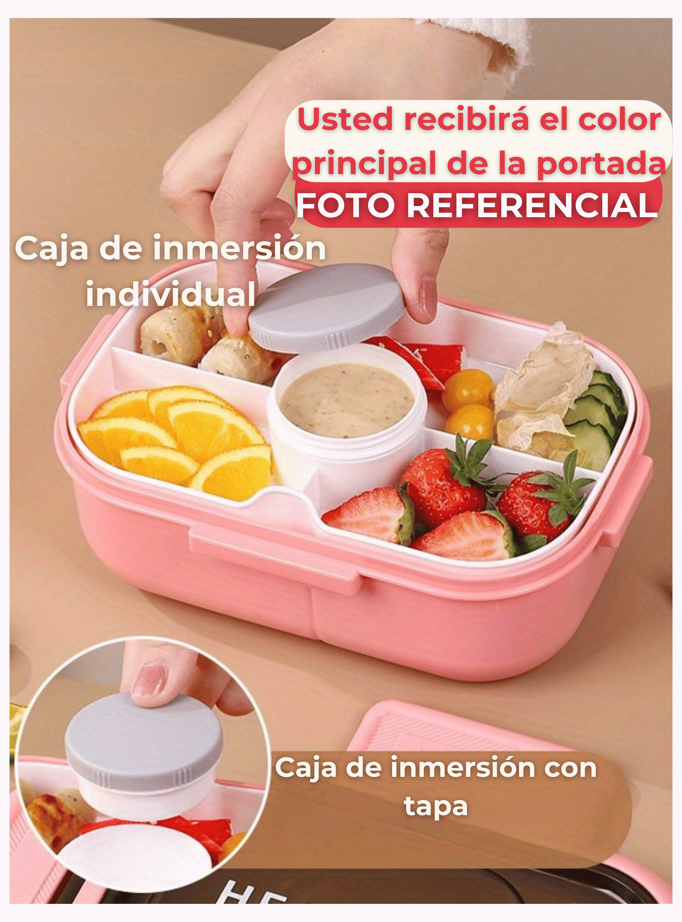 Fiambrera Contenedor 1200 Ml Bento Box Táper Hermético + Salsera Plástico Blue-3