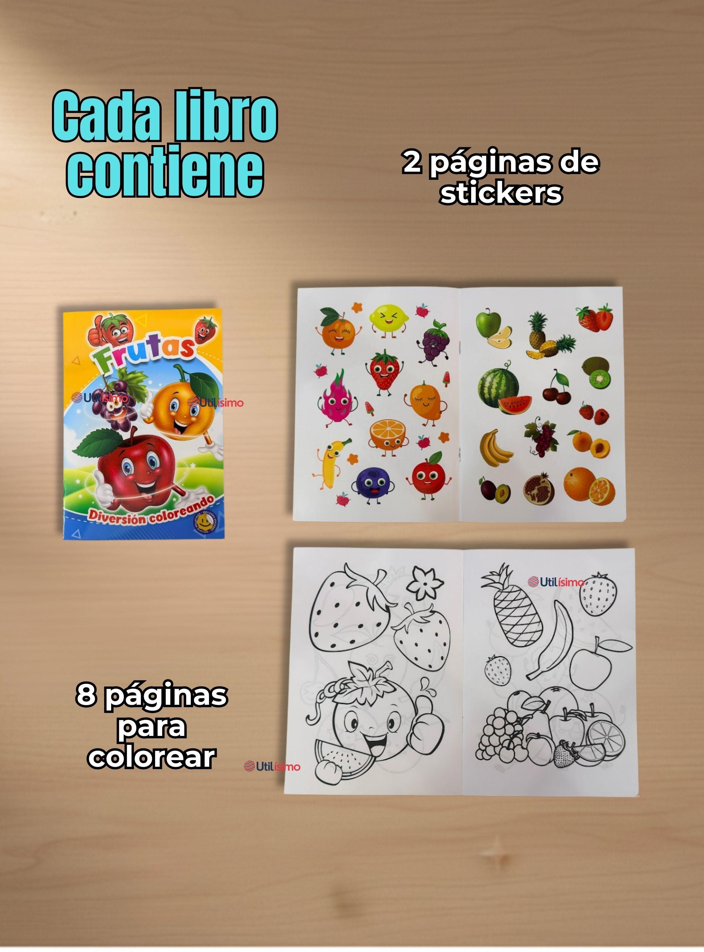 Libro Para Colorear y Pintar Educativo Con Stickers Diseños Surtidos-3