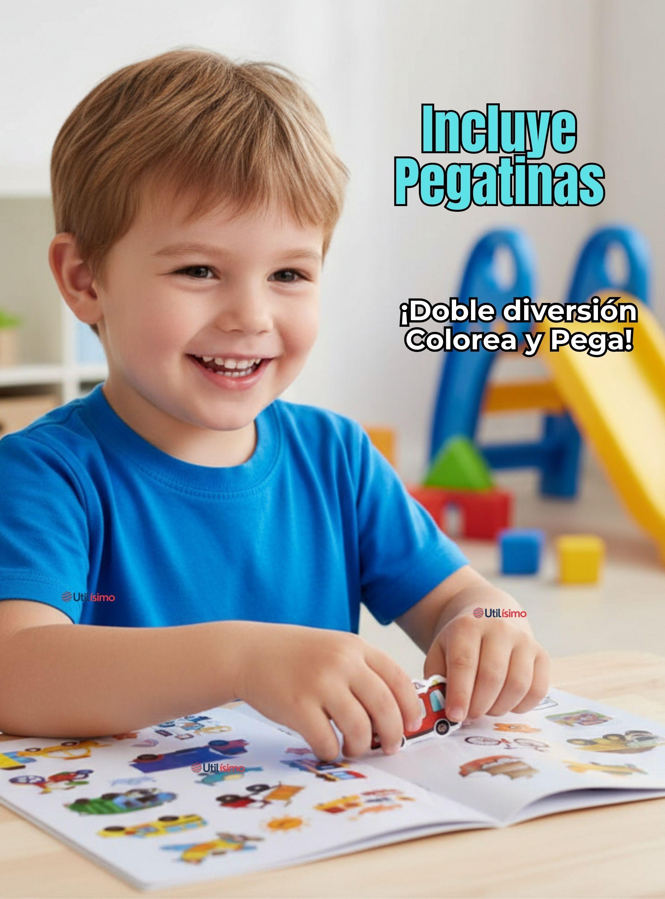 Libro Para Colorear y Pintar Educativo Con Stickers Diseños Surtidos-7