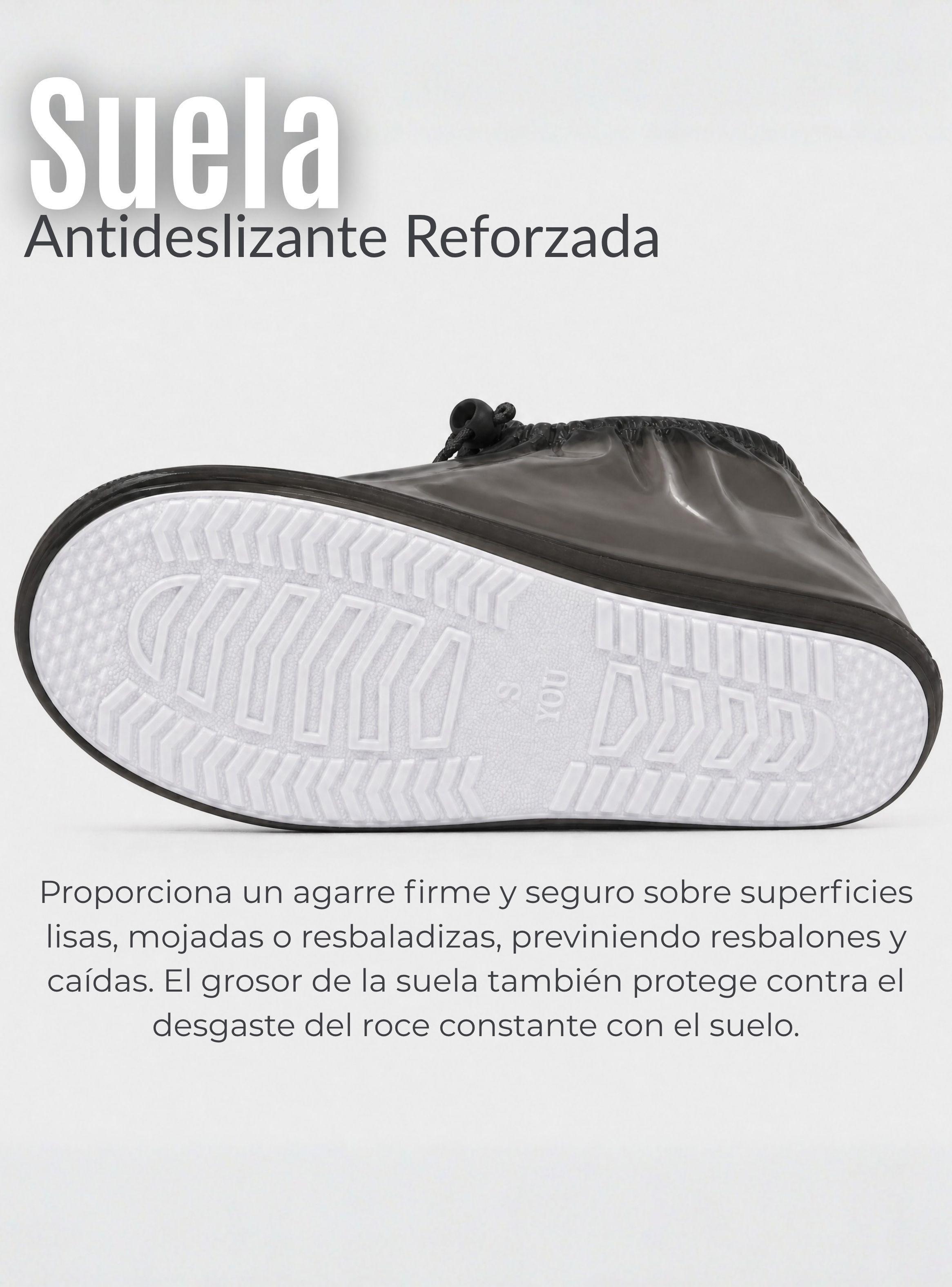 Fundas Cubre Calzado Impermeables Aislante Lluvia Negro Hombre 1 Par-6