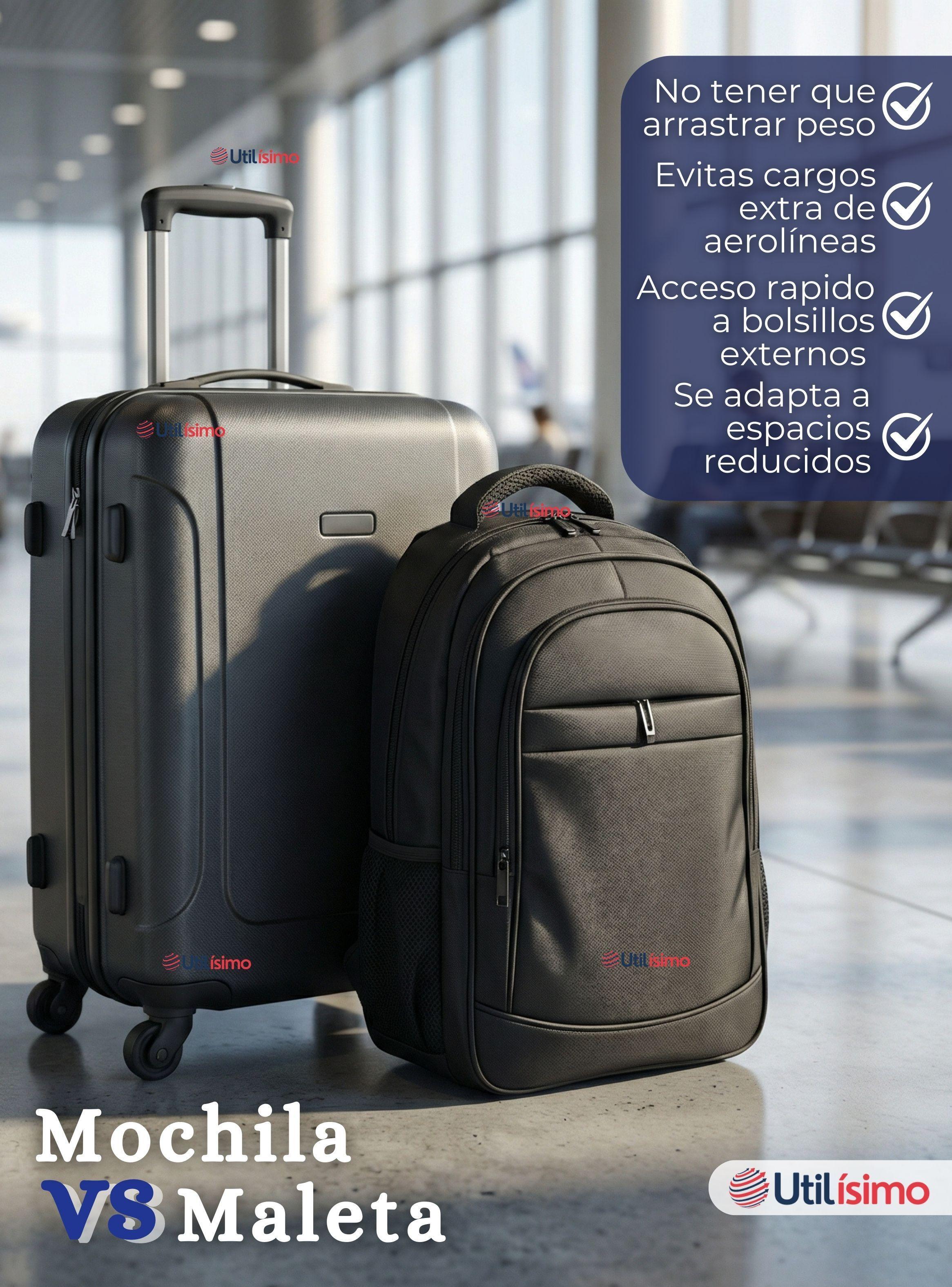 Mochila Viaje Cabina Impermeable Resistente Notebook 48cm Negro 25L-6