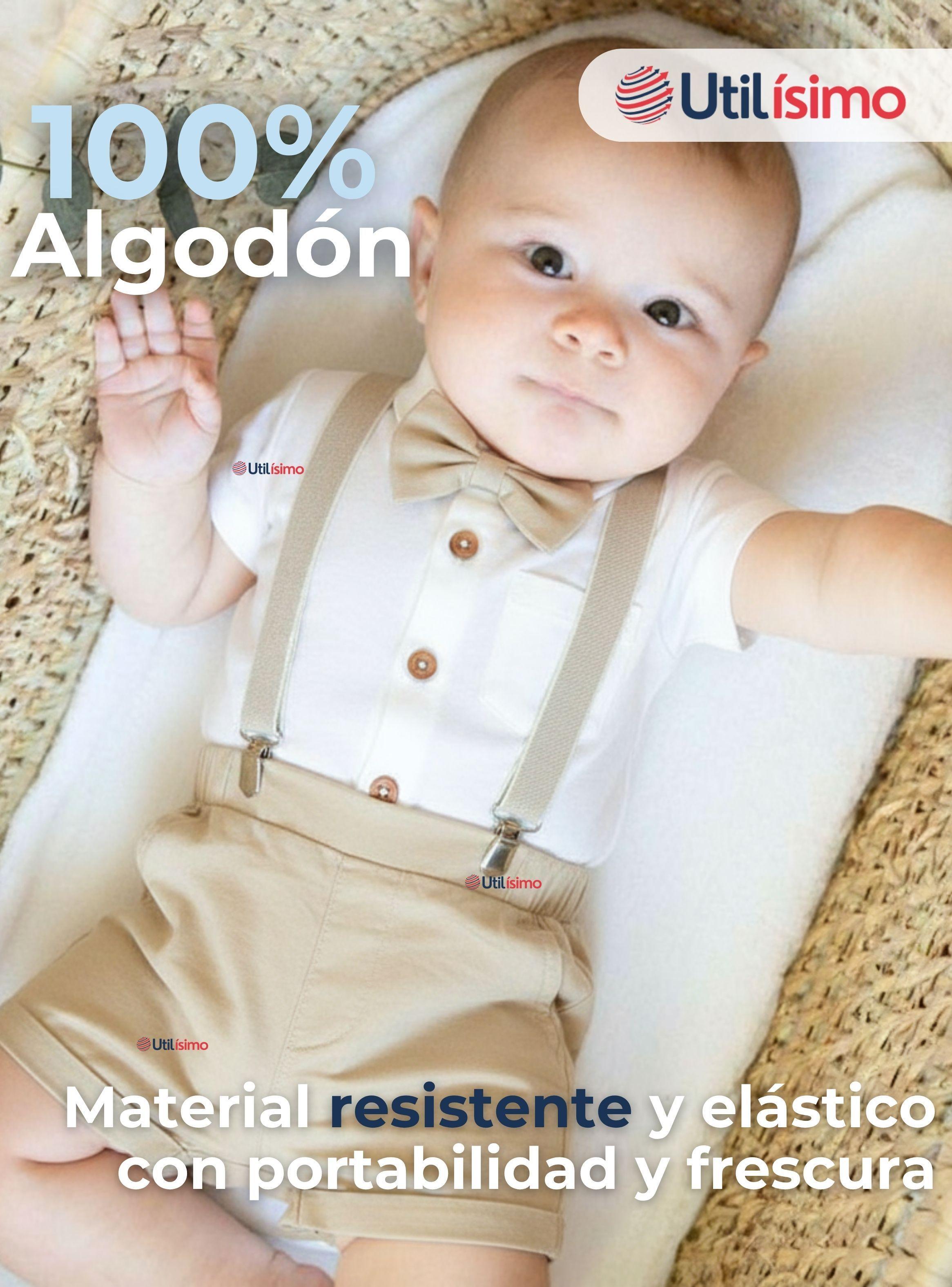 Conjunto De Vestir Con Tirantes Camisa Short Algodón Bebes Color  Beige-2