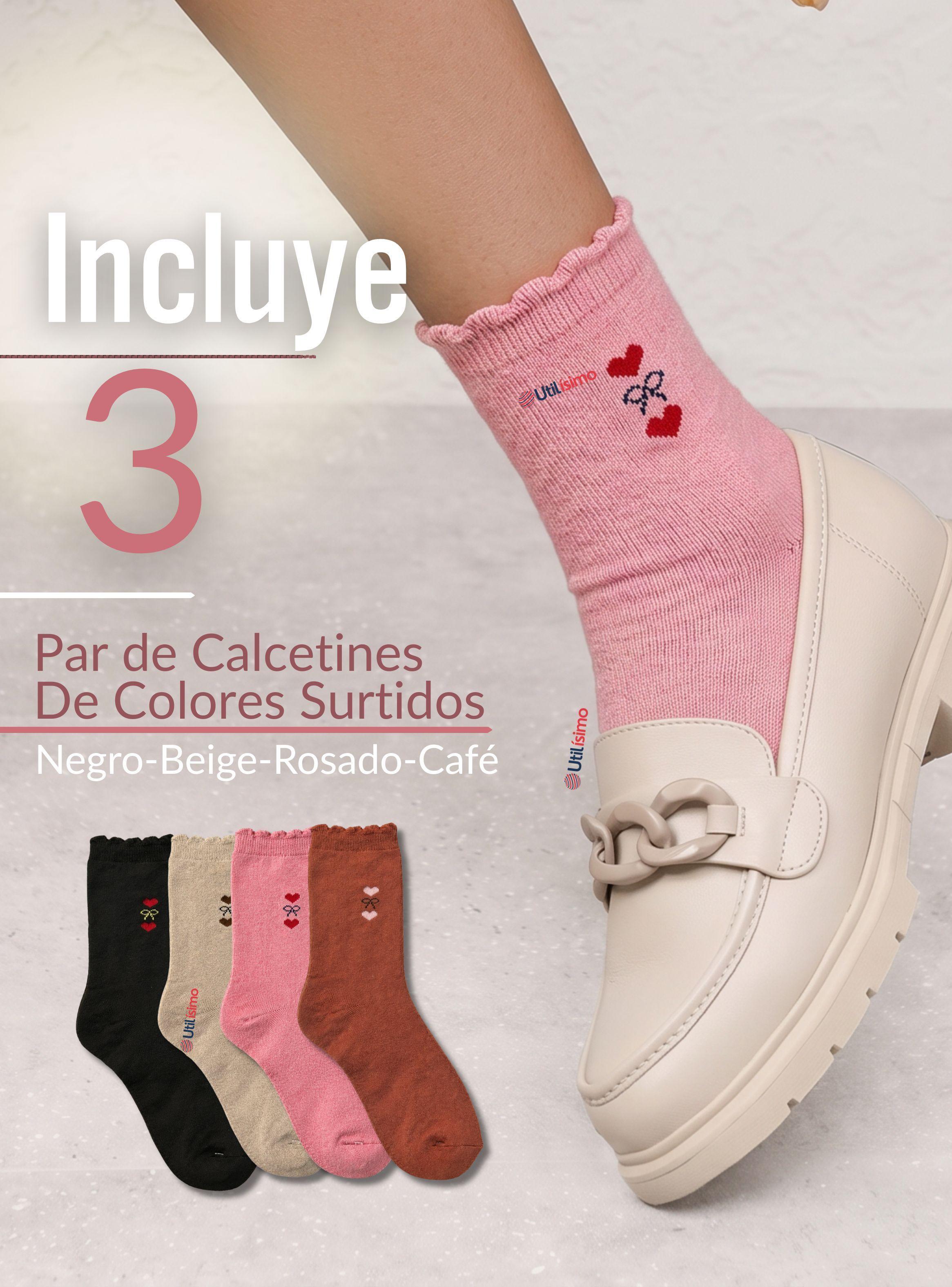 Pack 3 Calcetínes Mujer Algodón con Toalla Colores Surtidos Invierno-2